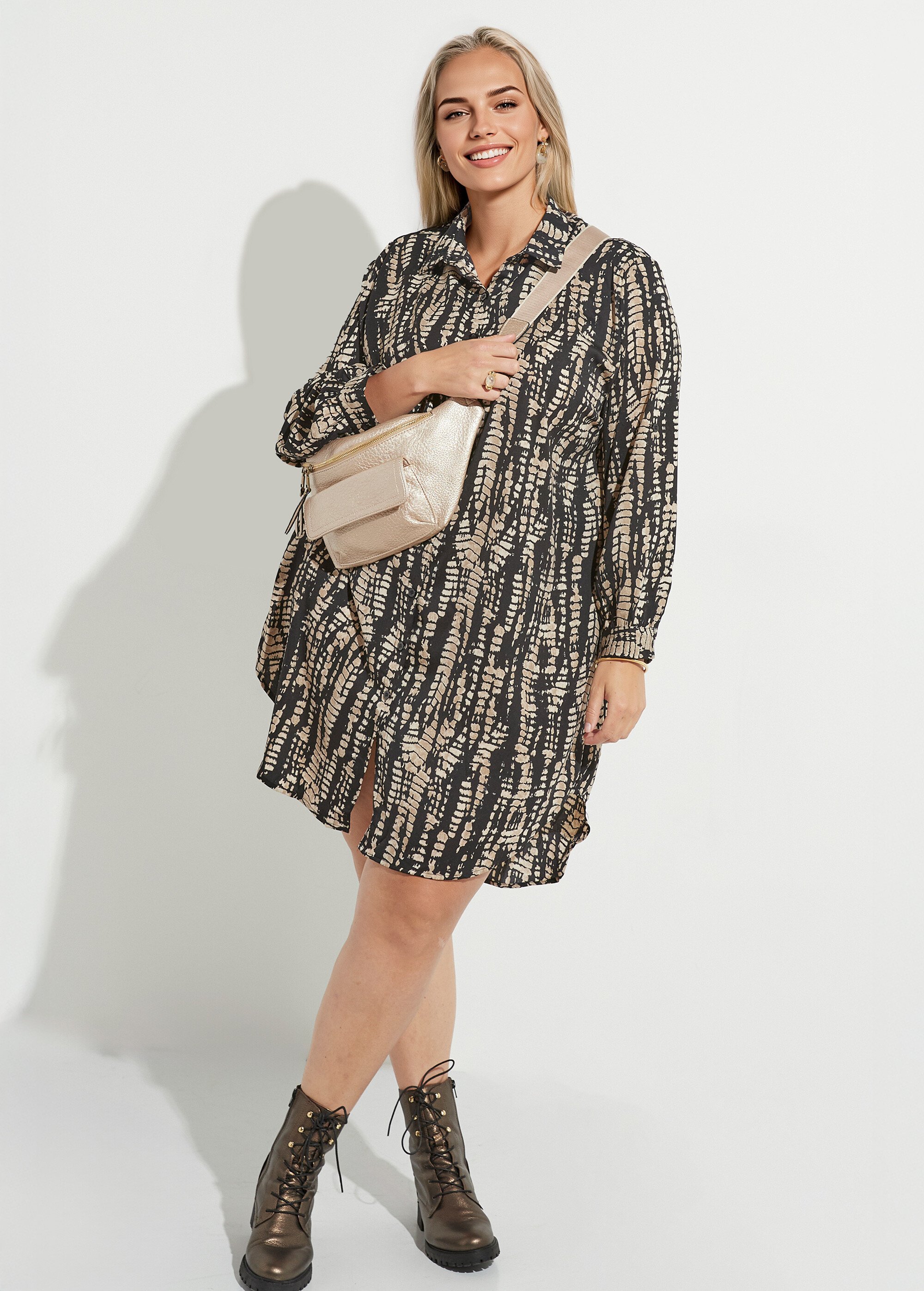 Robe chemisier imprimé reptile fantaisie