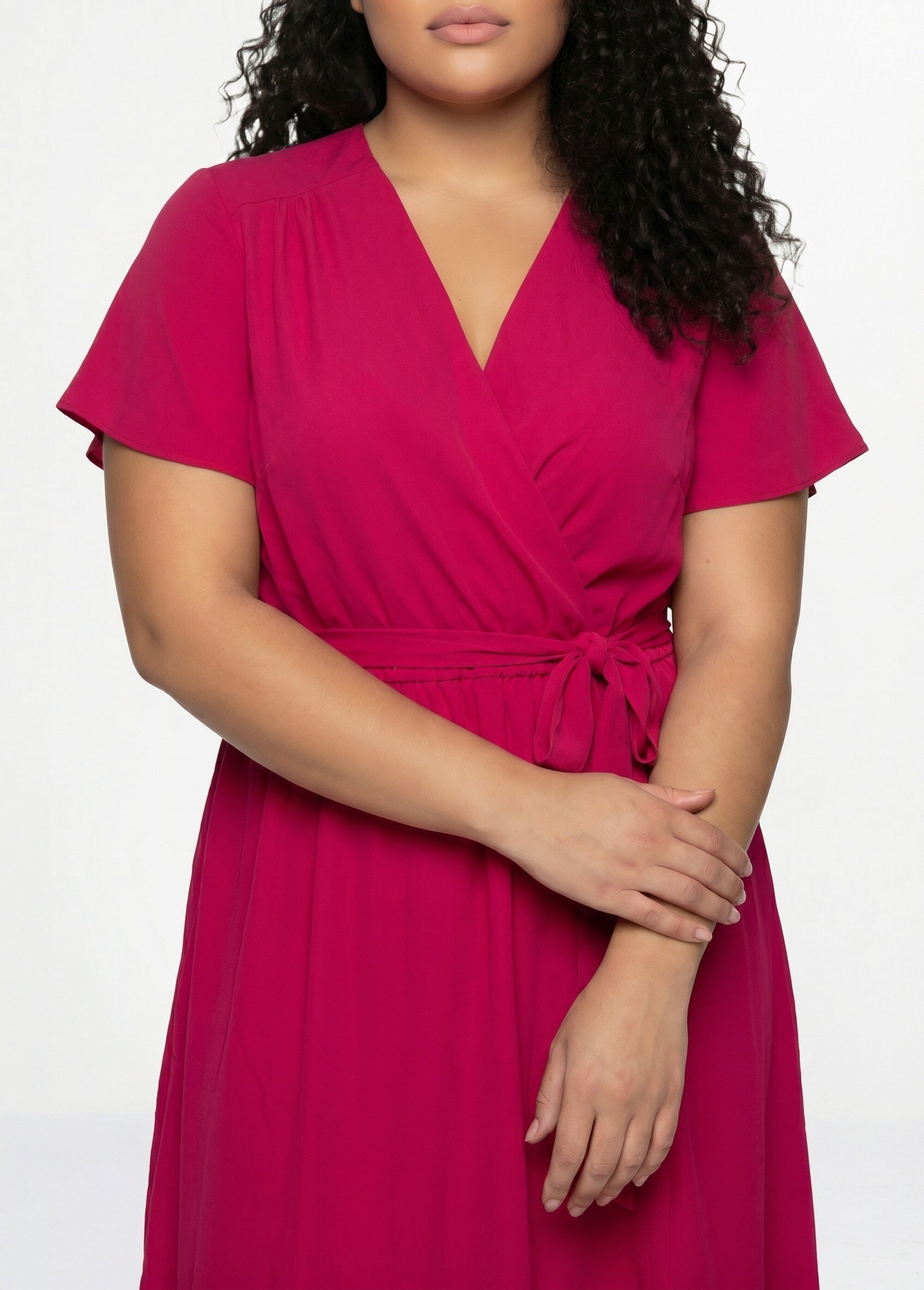 Robe housse longue, ceinture à nouer