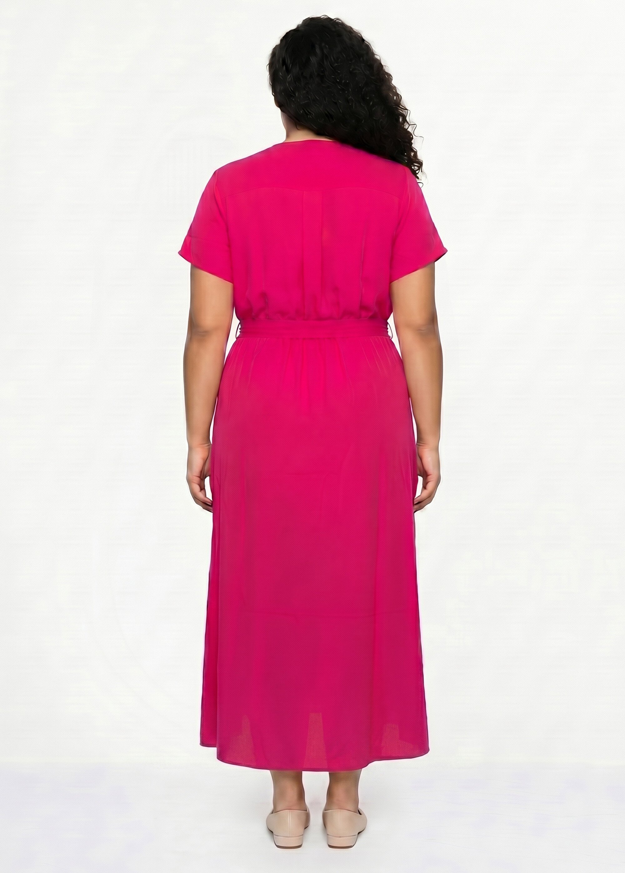 Robe housse longue, ceinture à nouer