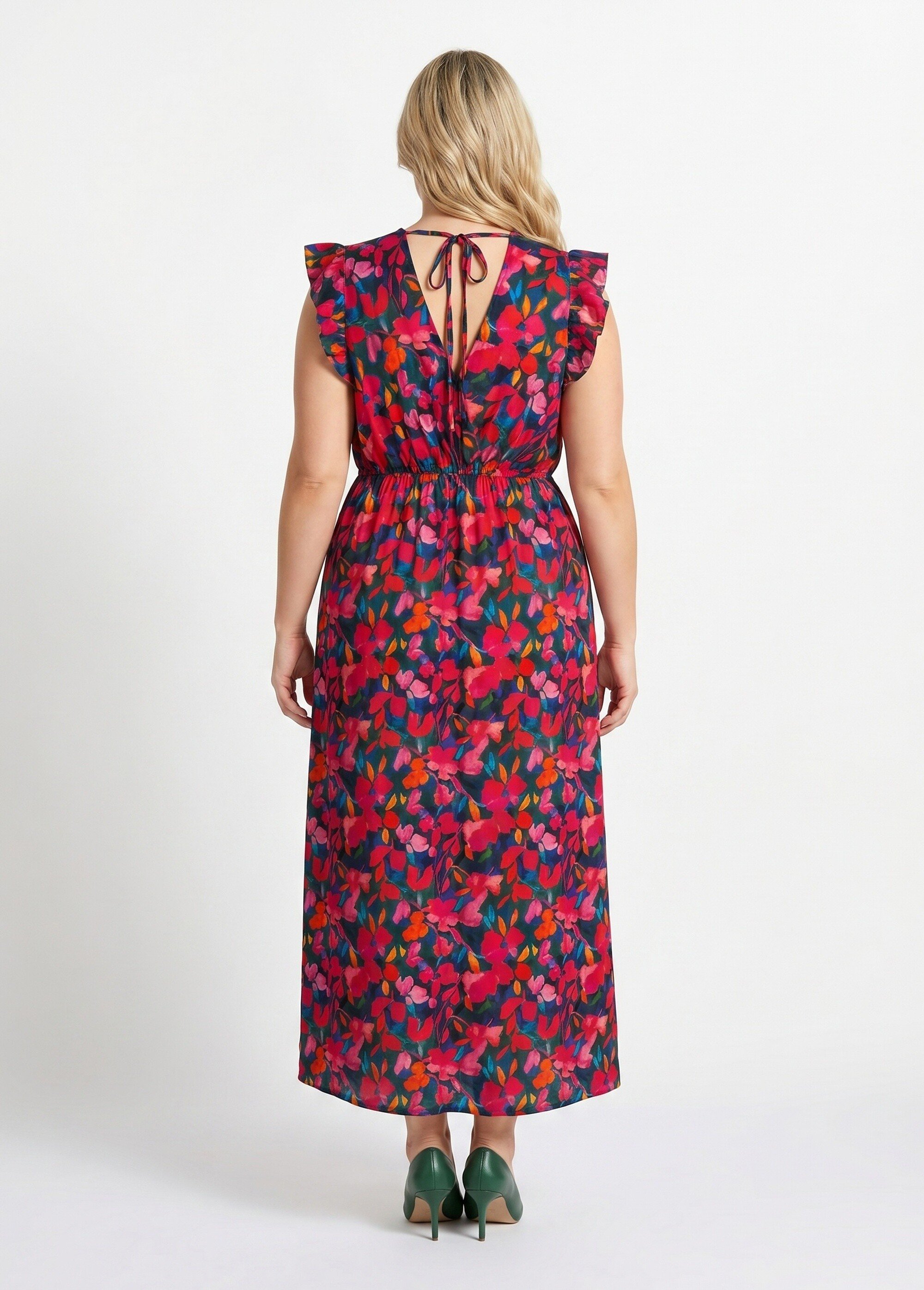 Robe longues sans manches motif fleuri