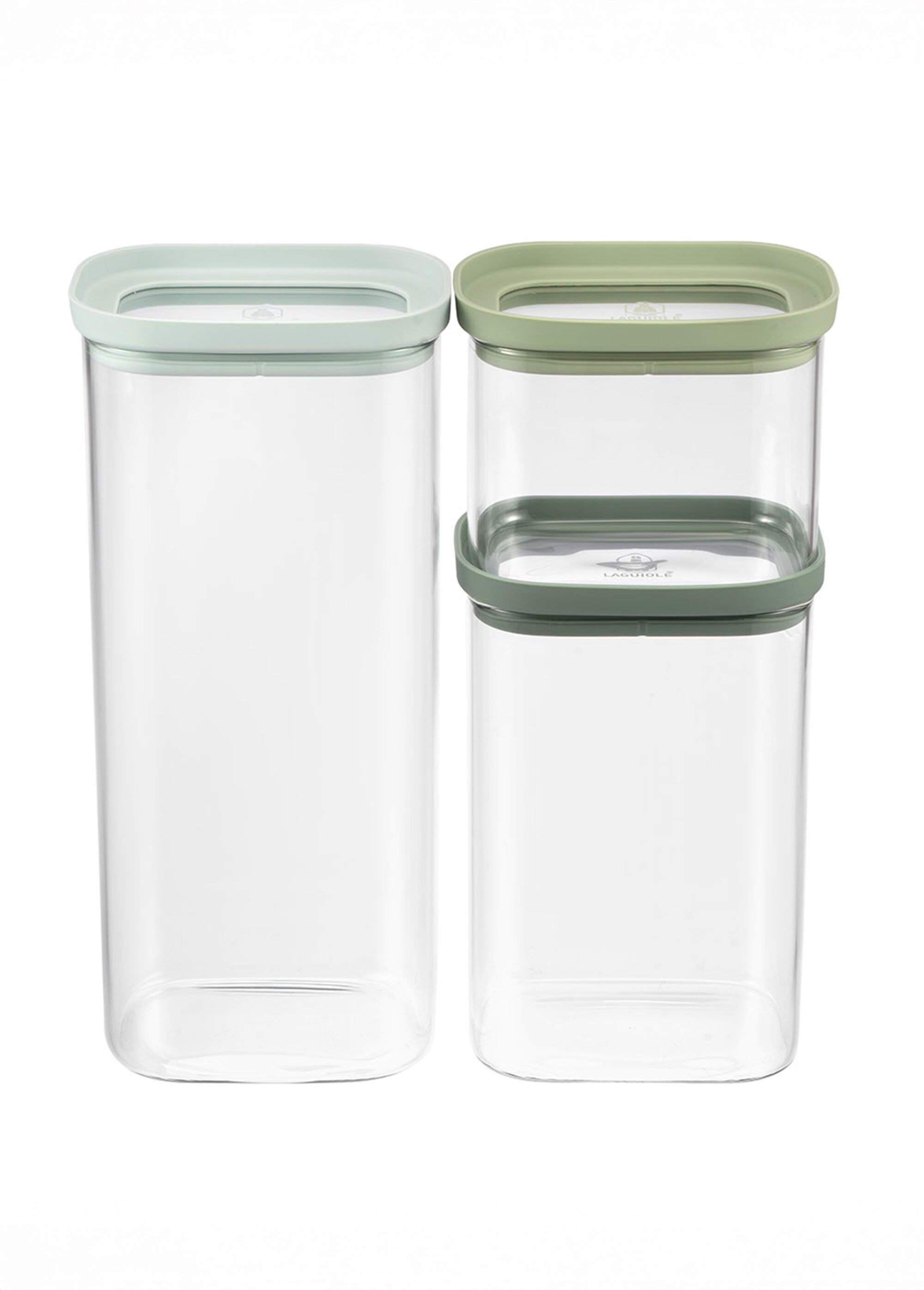 Set 3 bocaux de conservation assortis verre Vert 9280070 FA1
