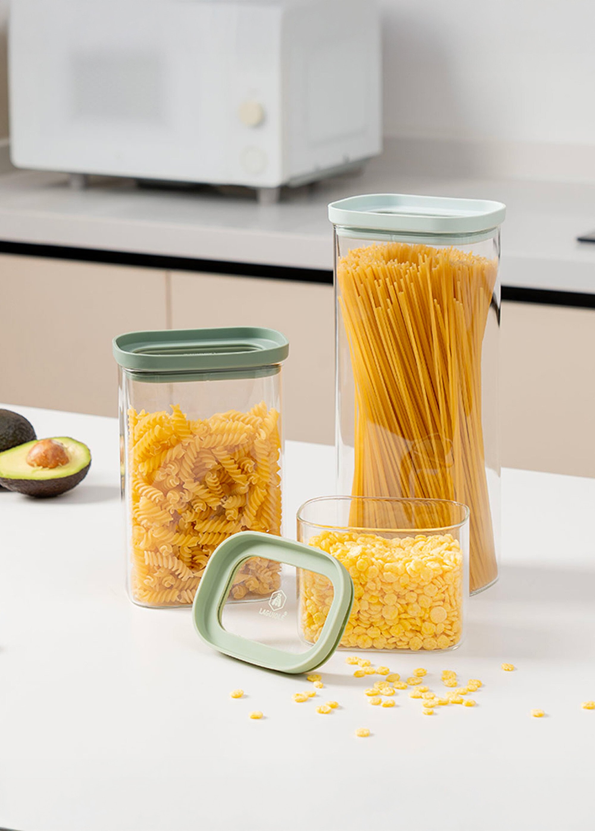 Set 3 bocaux de conservation assortis verre Vert 9280070 SI2