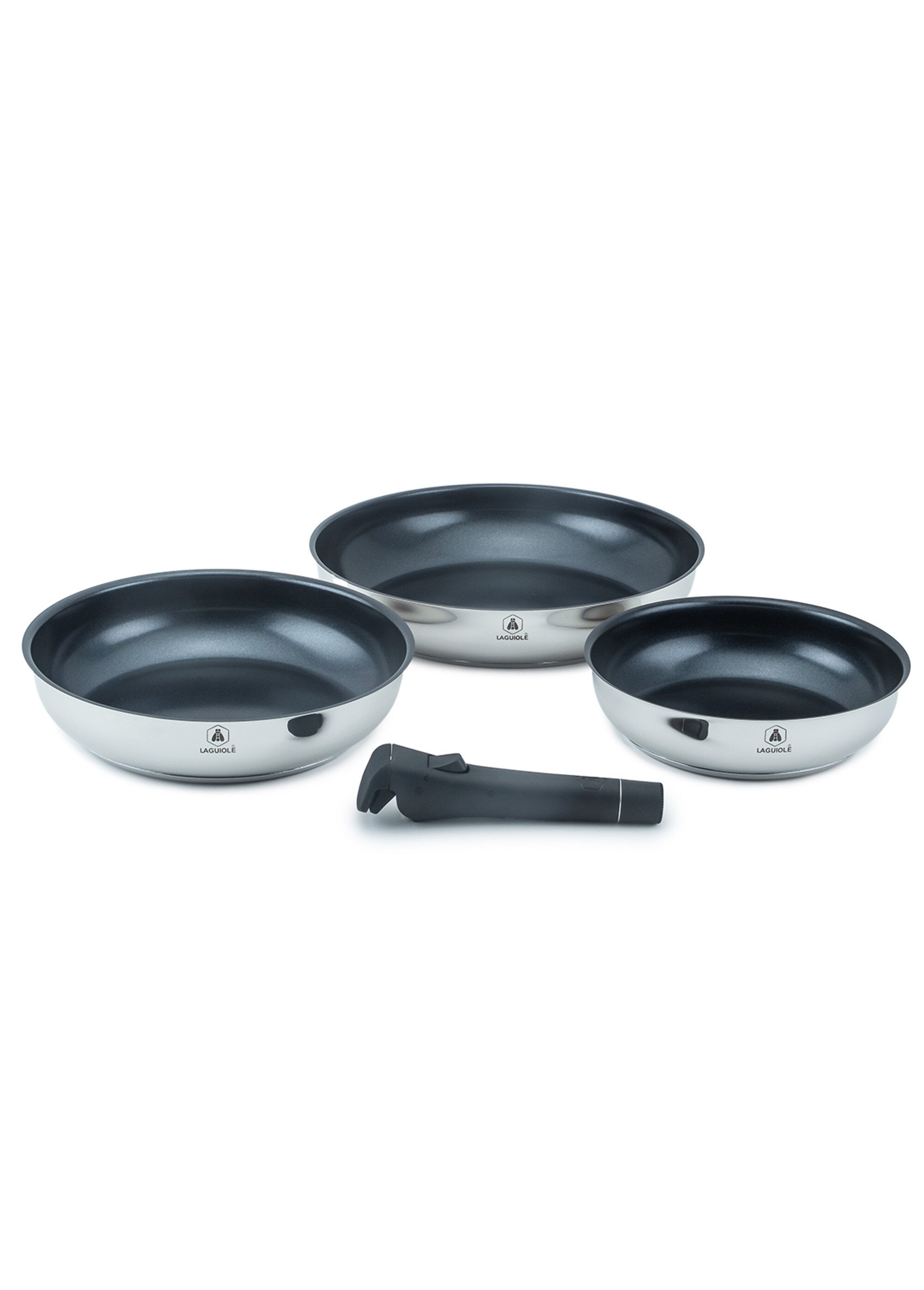 Set 3 poêles antiadhésif 20/24/28cm, Réactif Gris 9120680 FA1