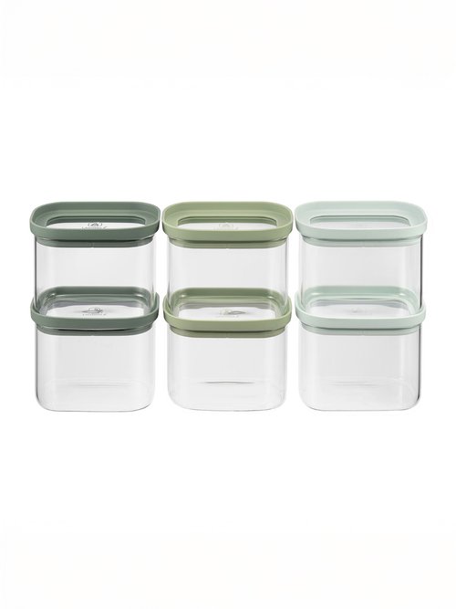 Set 6 petits bocaux de conservation verre Vert 9280085 FA1