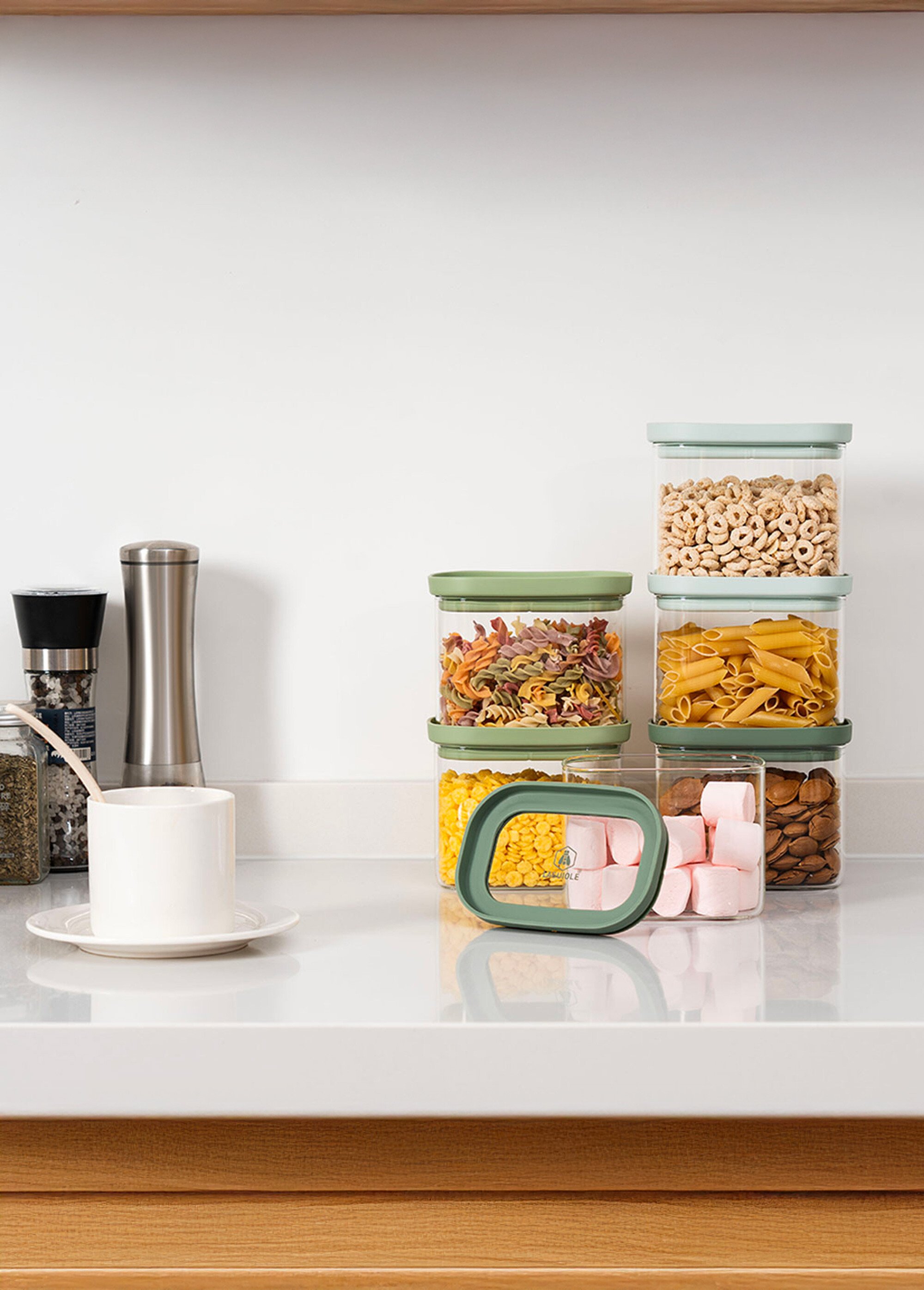 Set 6 petits bocaux de conservation verre Vert 9280085 SI2