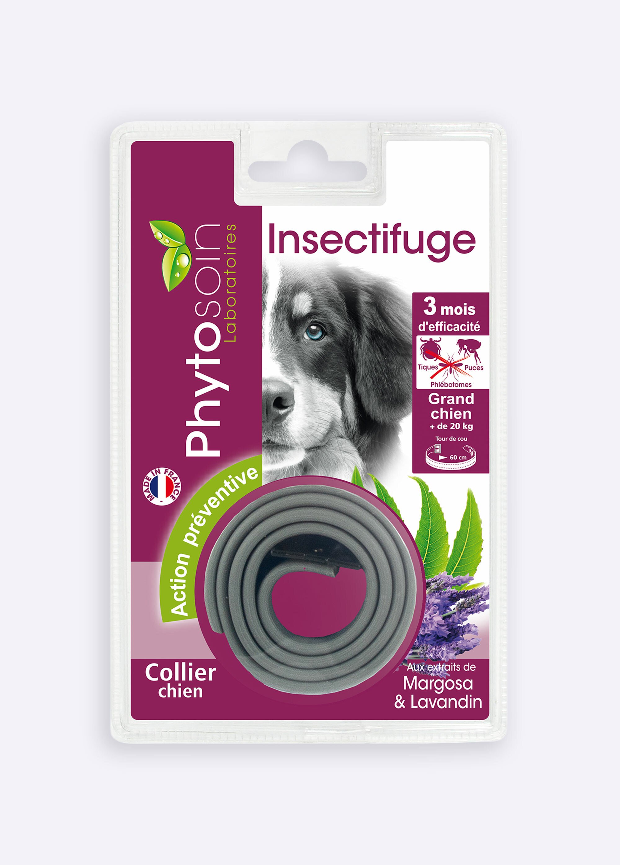 Collier insectifuge pour chien ou chiot + 20KG RIG-100981051F FA1