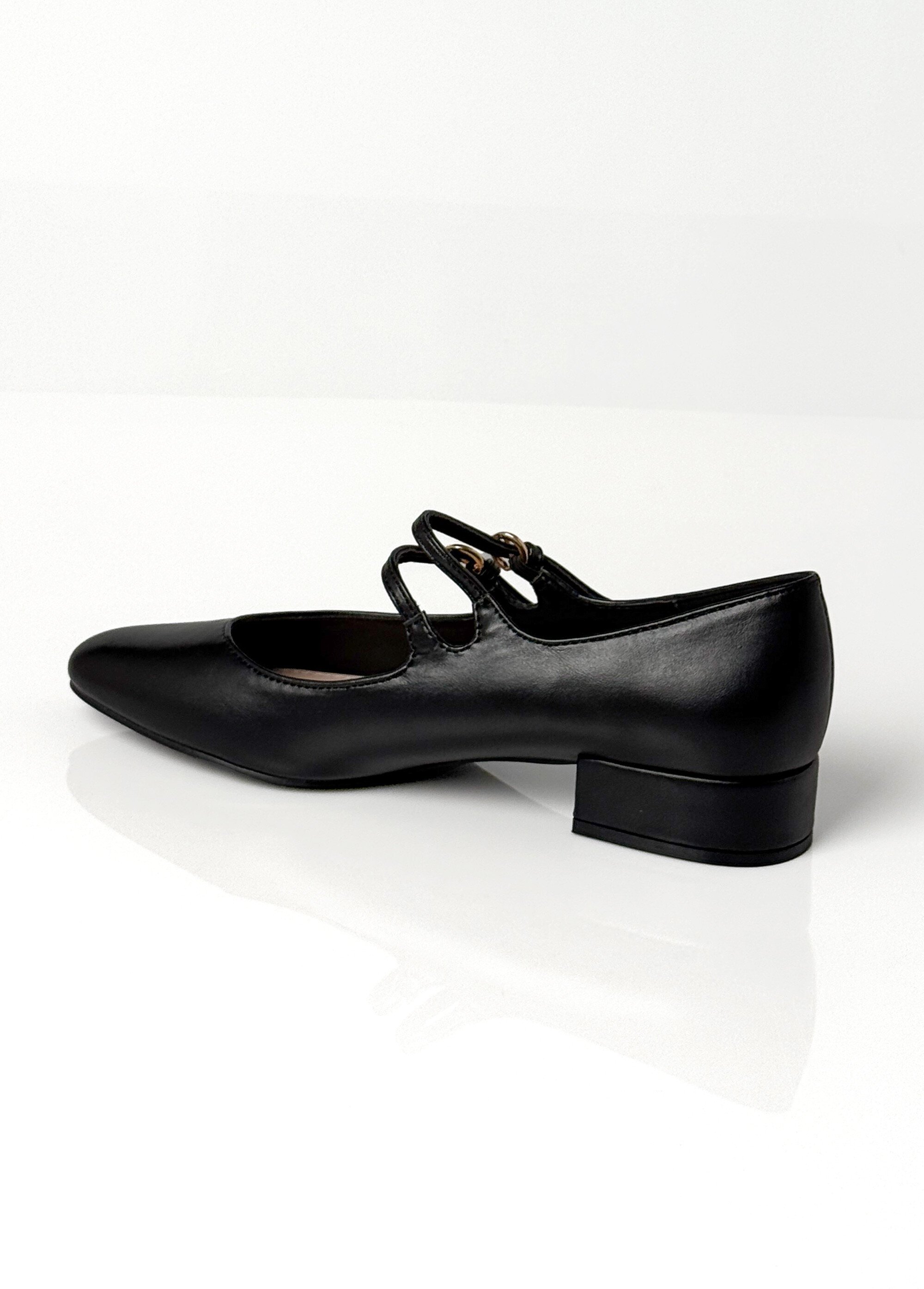 Ballerines babies à brides, simili cuir Femme Noir LBSBLQ1100 DO1