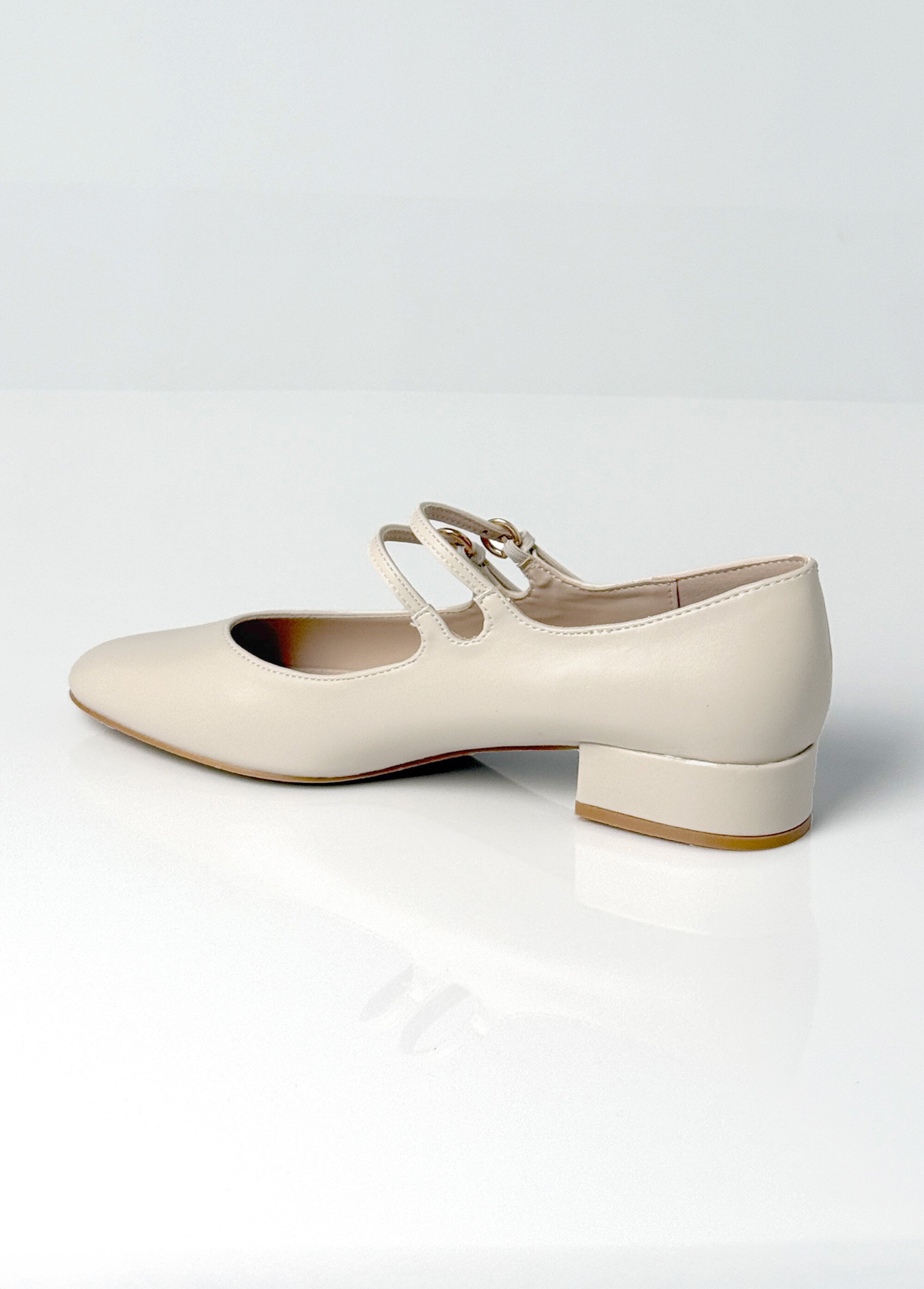 Ballerines babies à brides, simili cuir Femme Beige LBSBLQ1100 DO1
