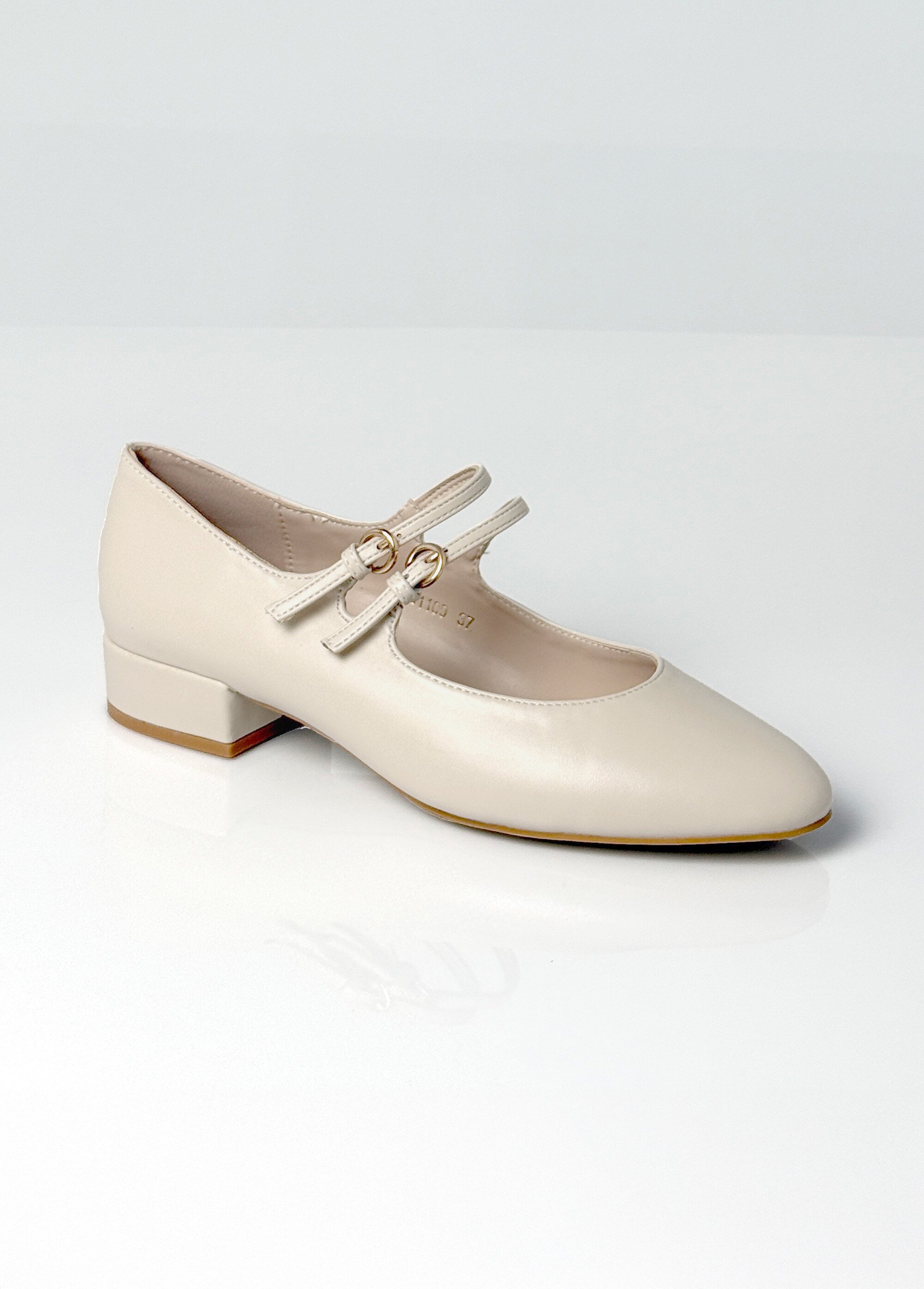 Ballerines babies à brides, simili cuir Femme Beige LBSBLQ1100 FA1