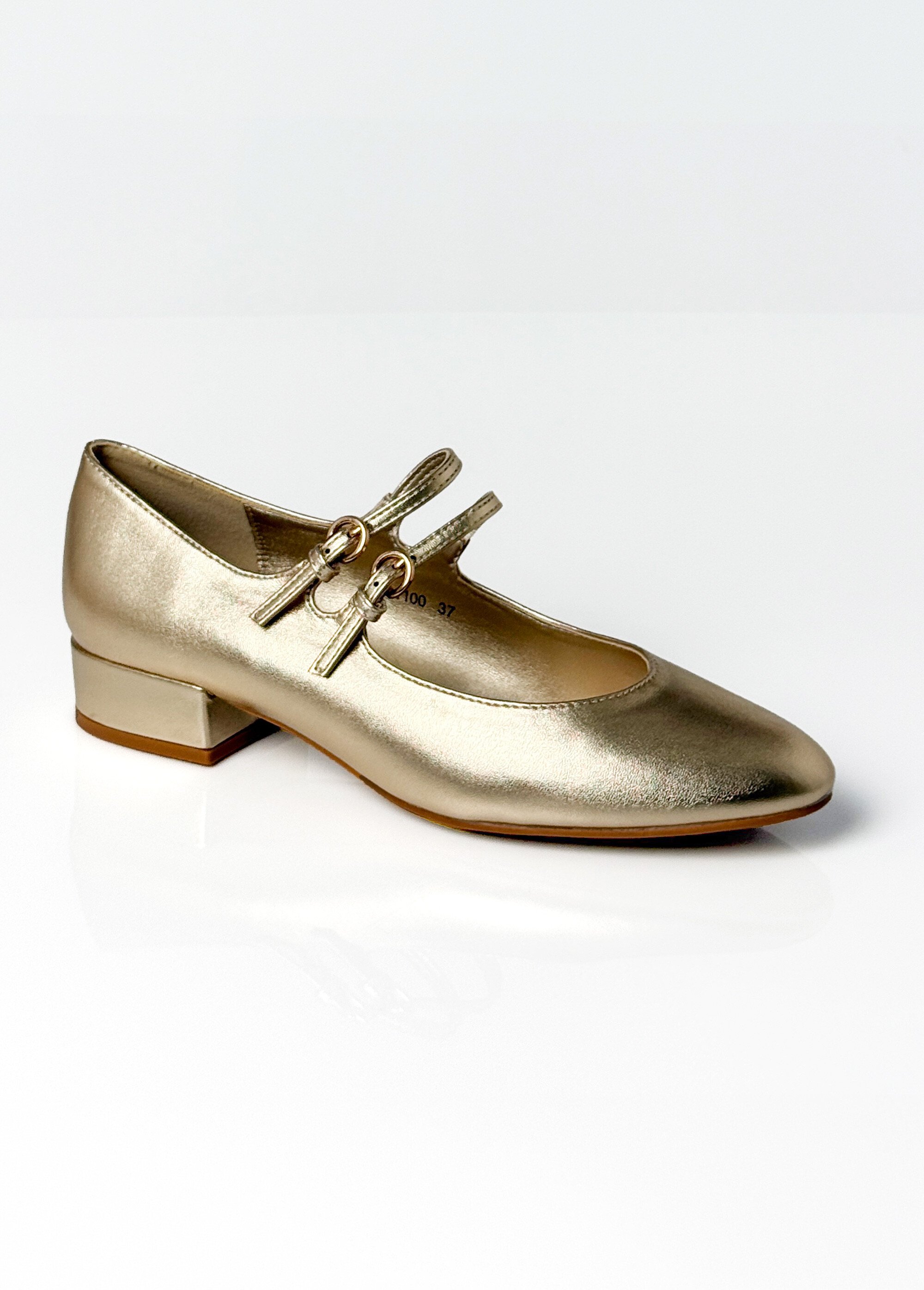 Ballerines babies à brides, simili cuir Femme Doré LBSBLQ1100 FA1