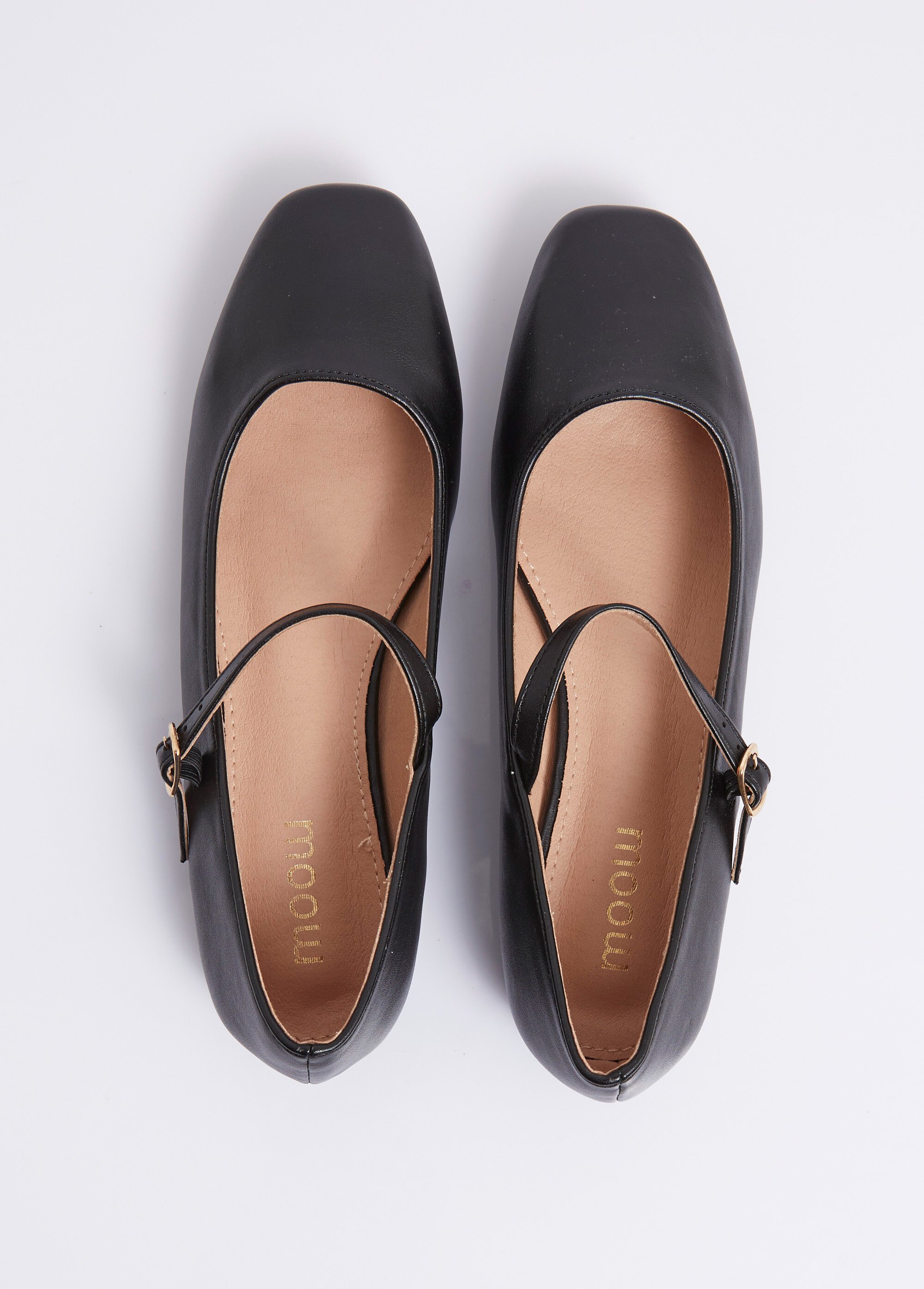 Ballerines babies plates avec bout carré Femme Noir MYSEP6087 OV1