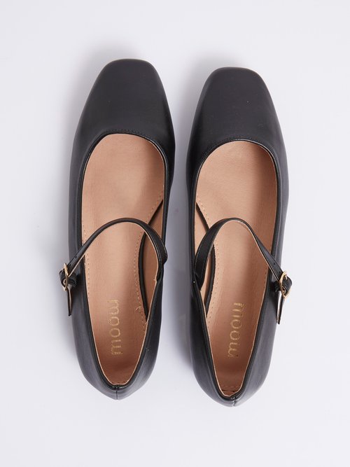 Ballerines babies plates avec bout carré Femme Noir MYSEP6087 OV1