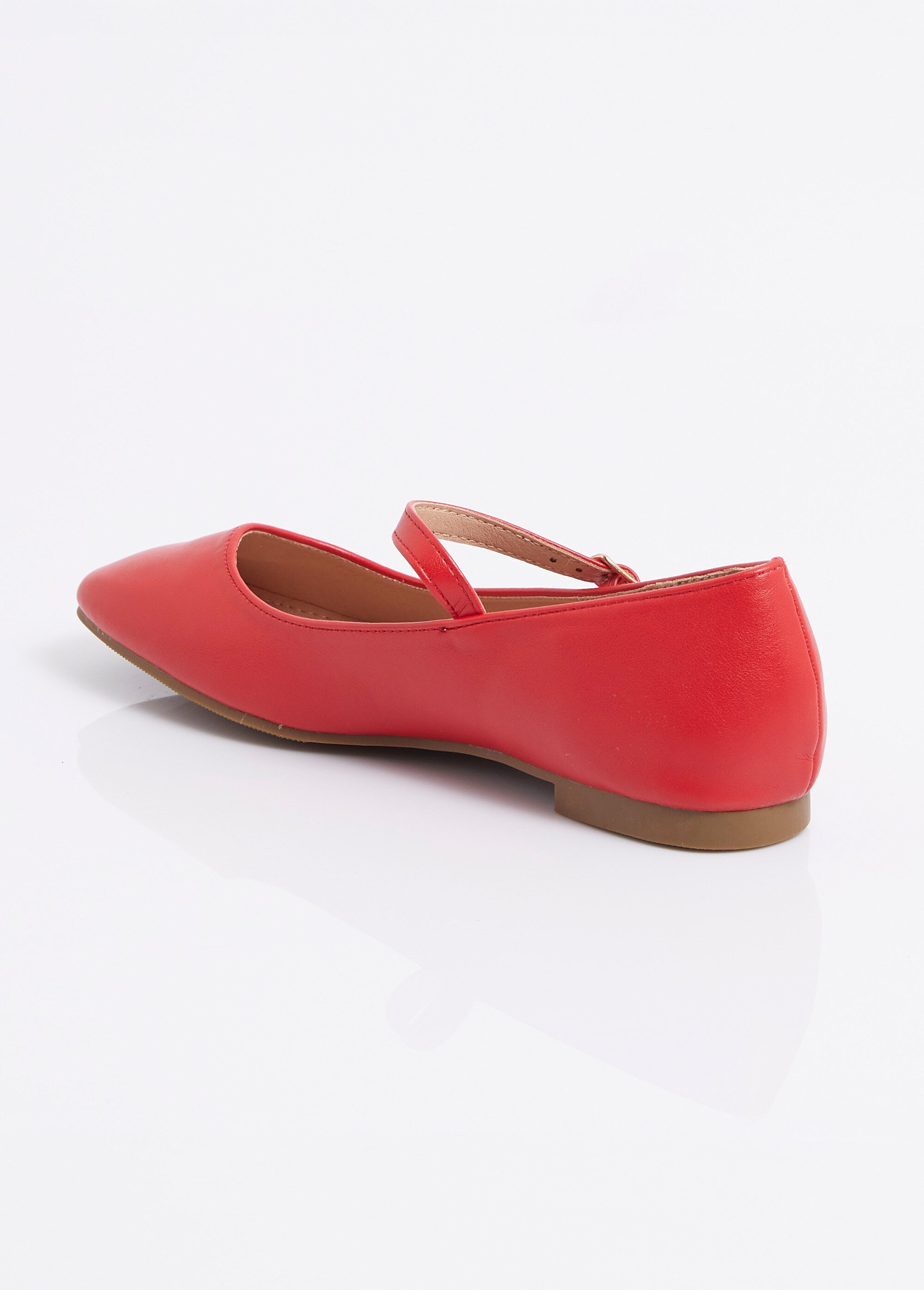 Ballerines babies plates avec bout carré Femme Rouge MYSEP6087 DO1