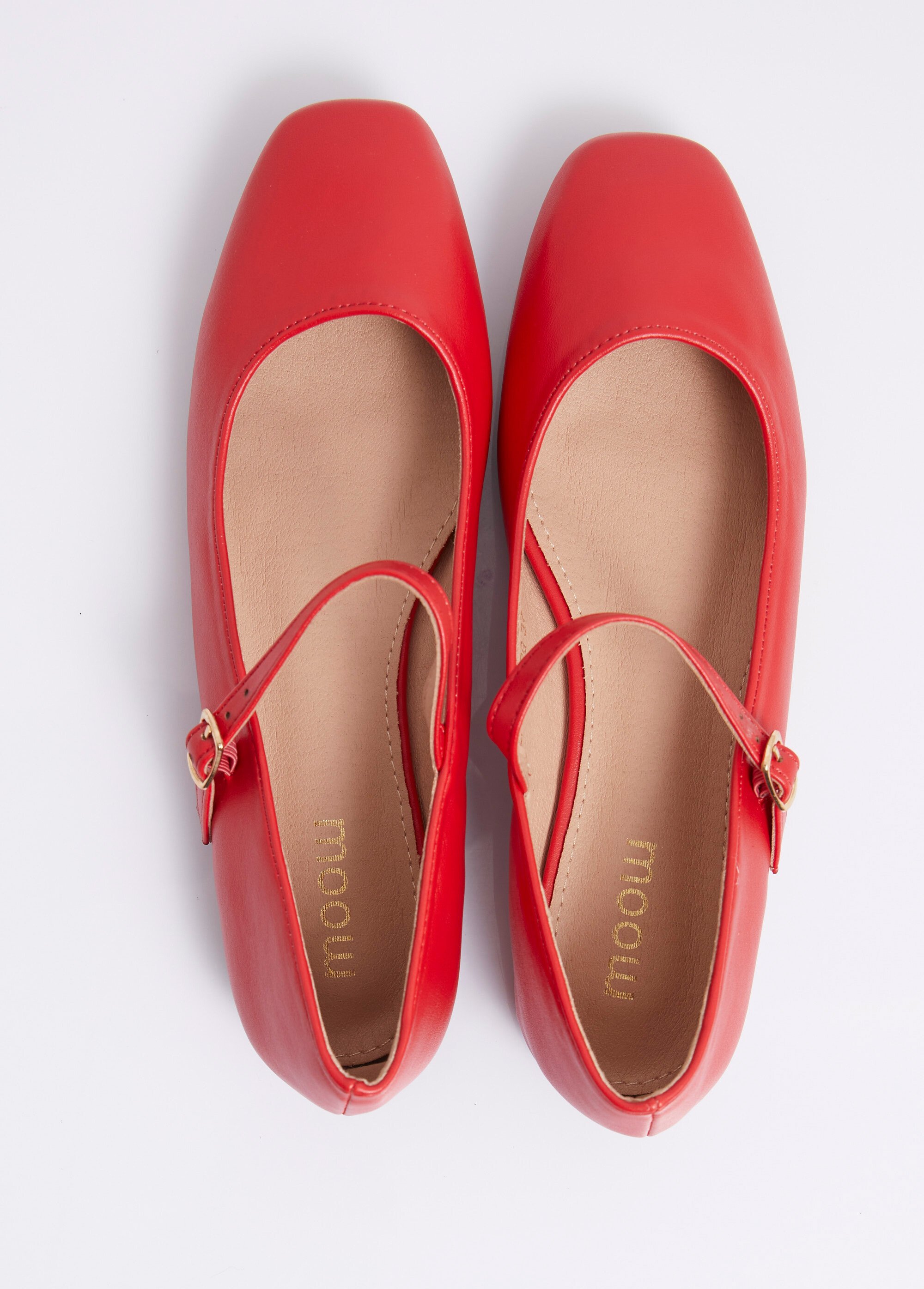 Ballerines babies plates avec bout carré Femme Rouge MYSEP6087 OV1