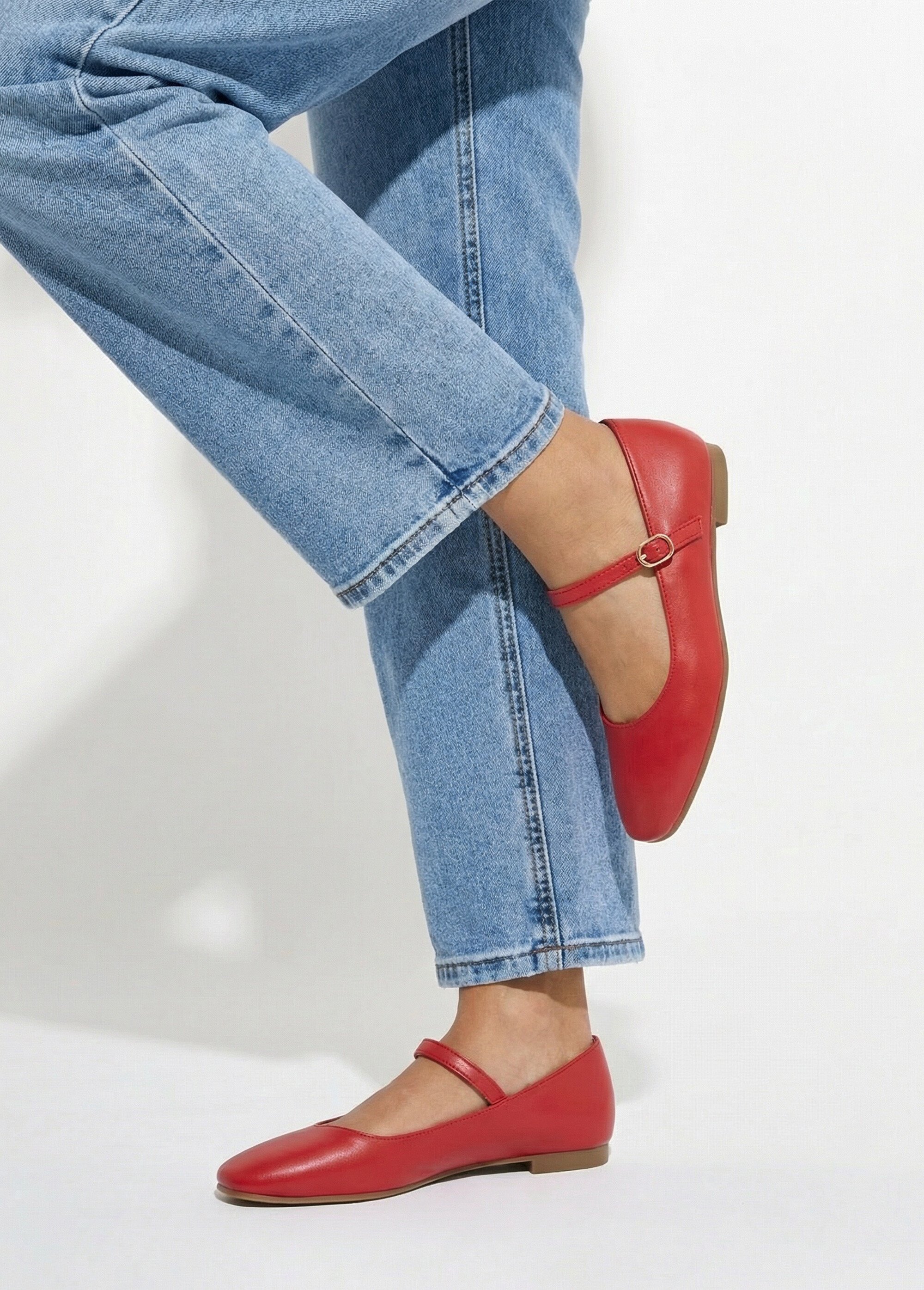 Ballerines babies plates avec bout carré Femme Rouge MYSEP6087 SI1