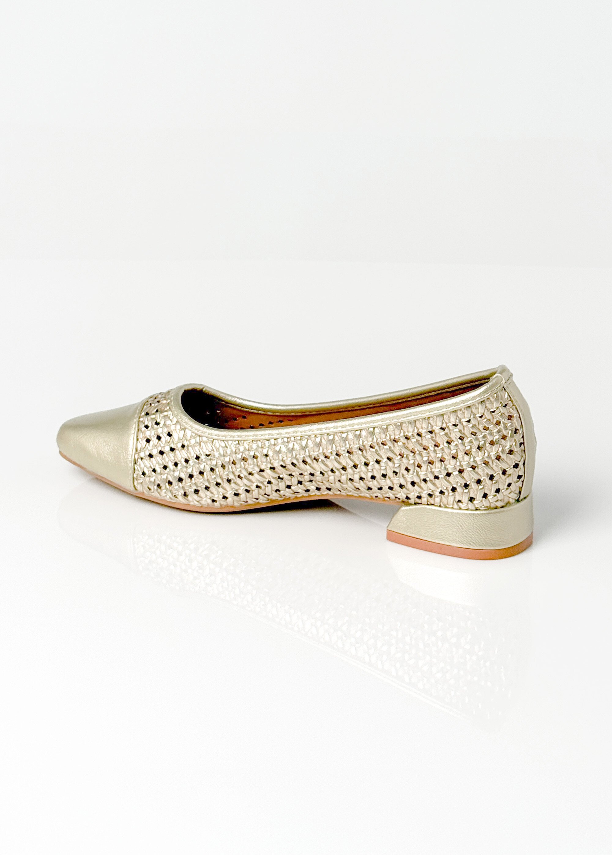 Ballerines métallisées, aspect tressé Femme Doré LBSBNJ1553 DO1