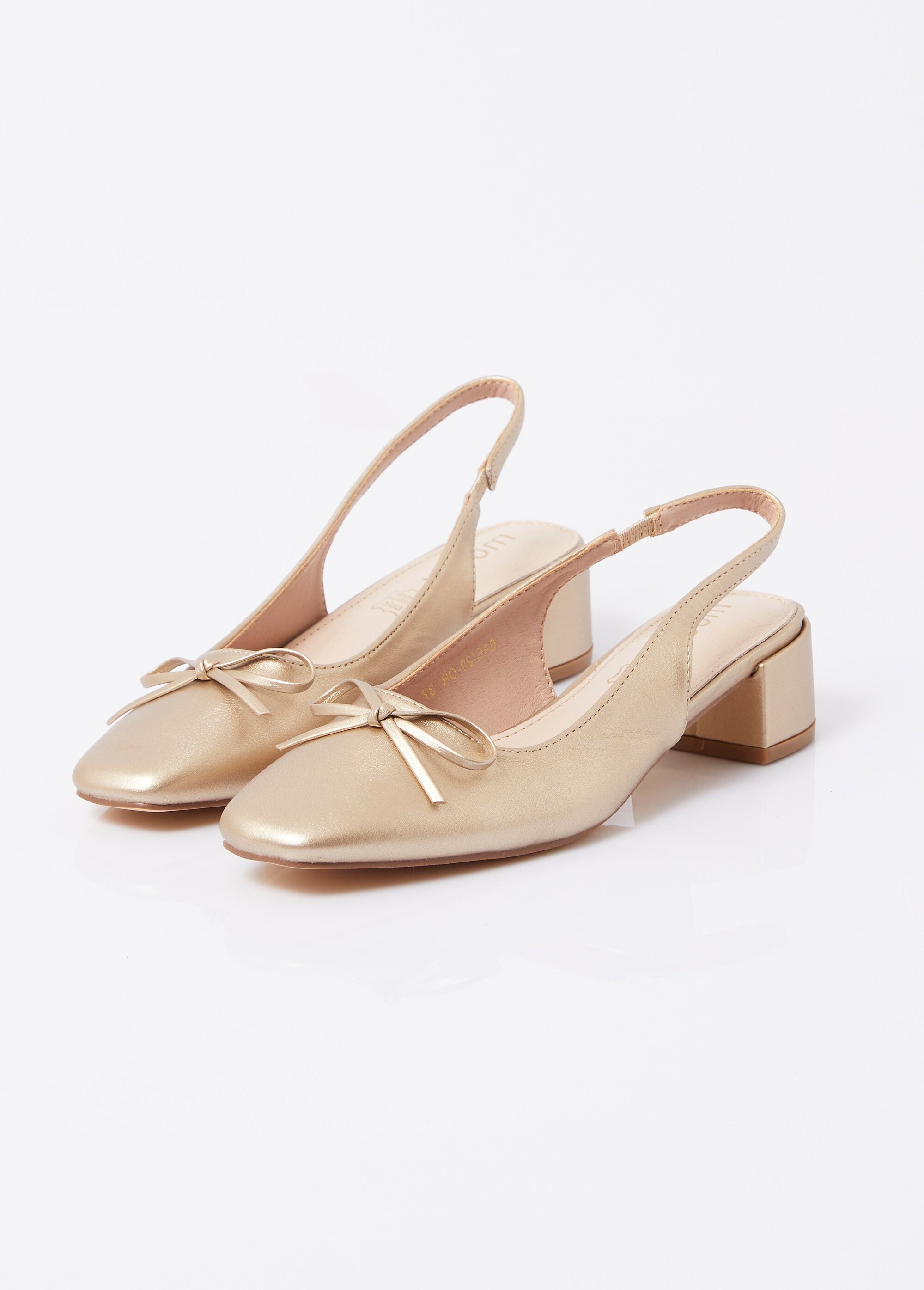 Ballerines slingback, petit talon enrobé