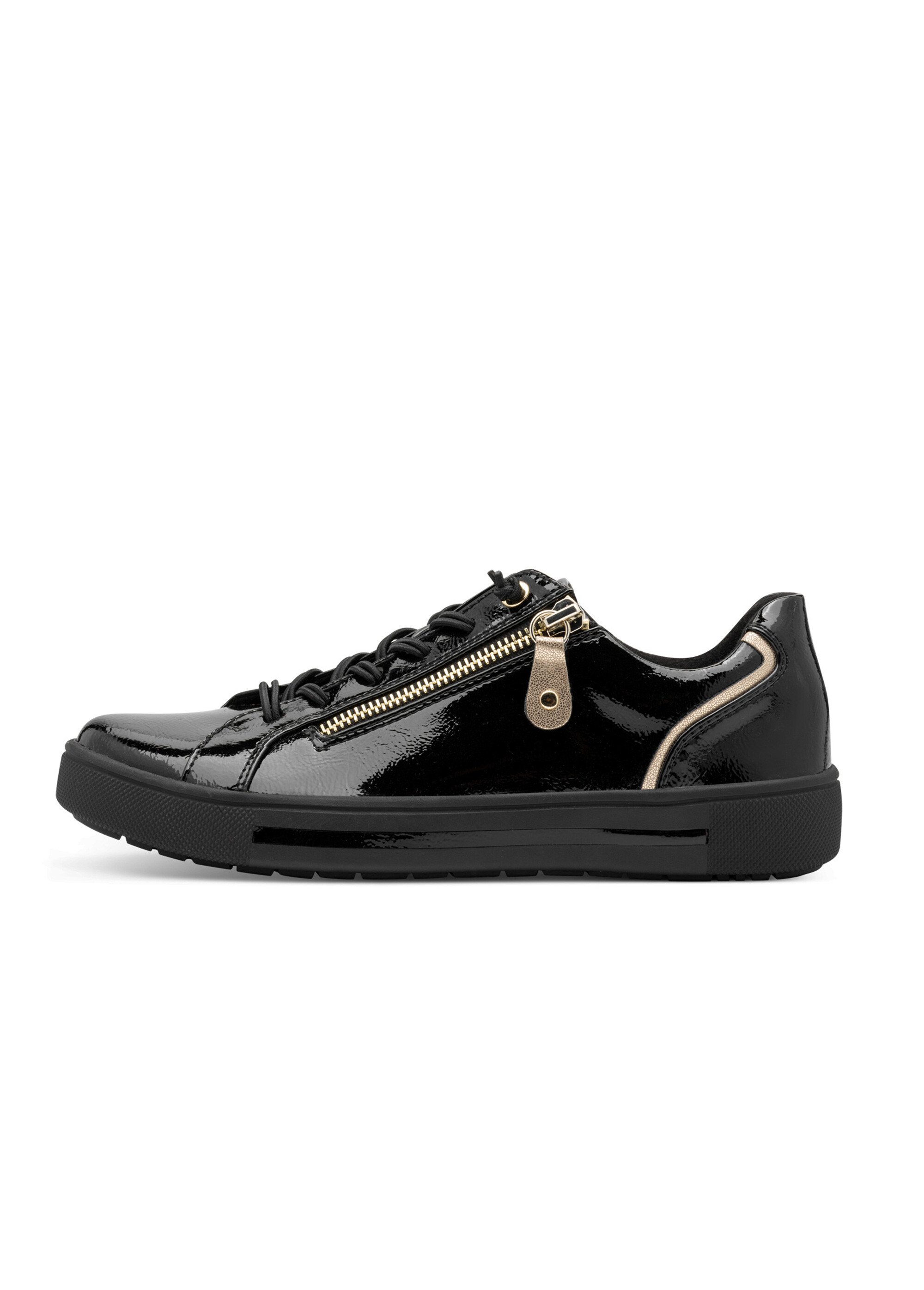 Baskets avec lacets élastiqués et zips Femme Noir JAN82366042 GA1