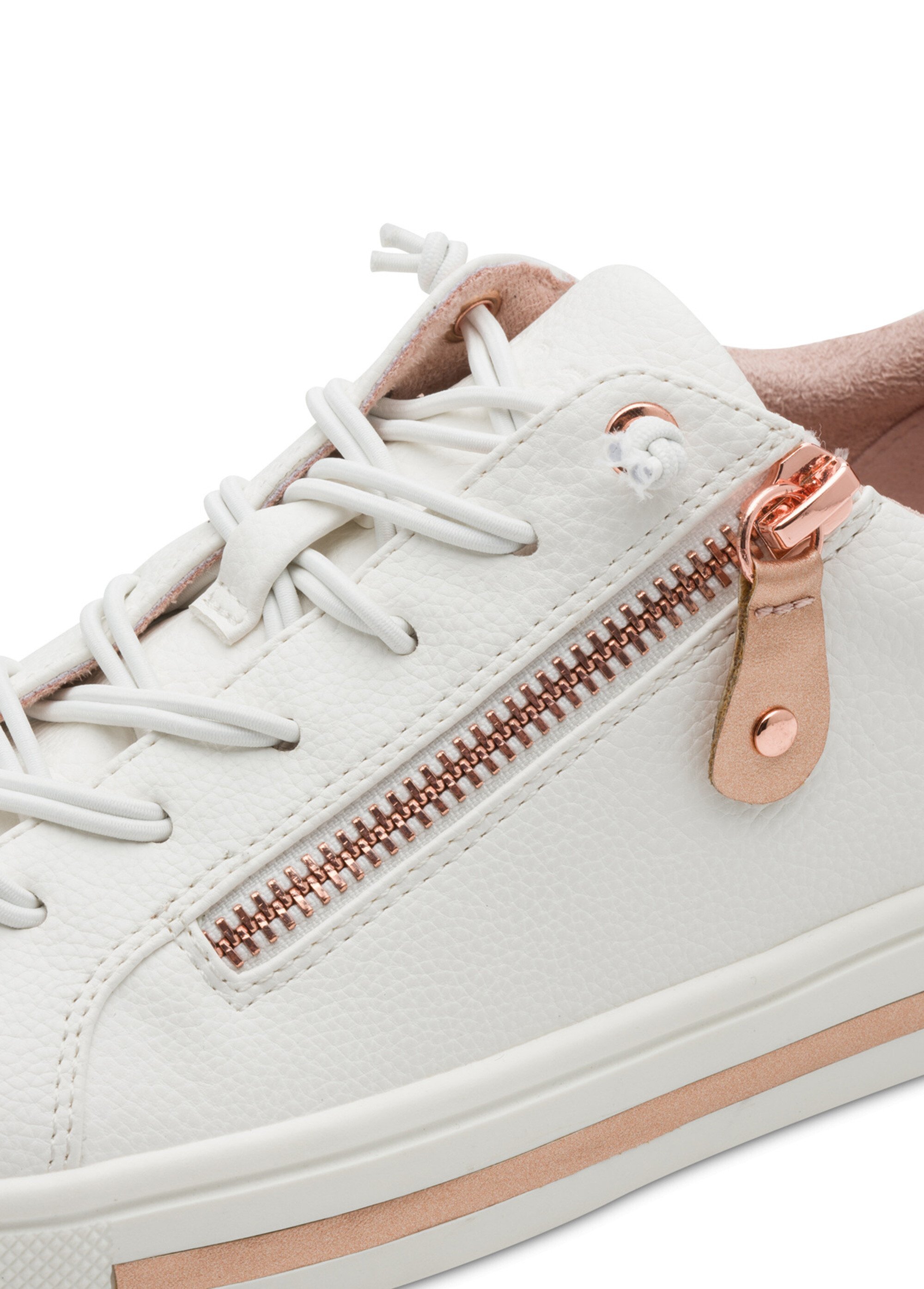 Baskets avec lacets élastiqués et zips Femme Blanc JAN82366042 DE1