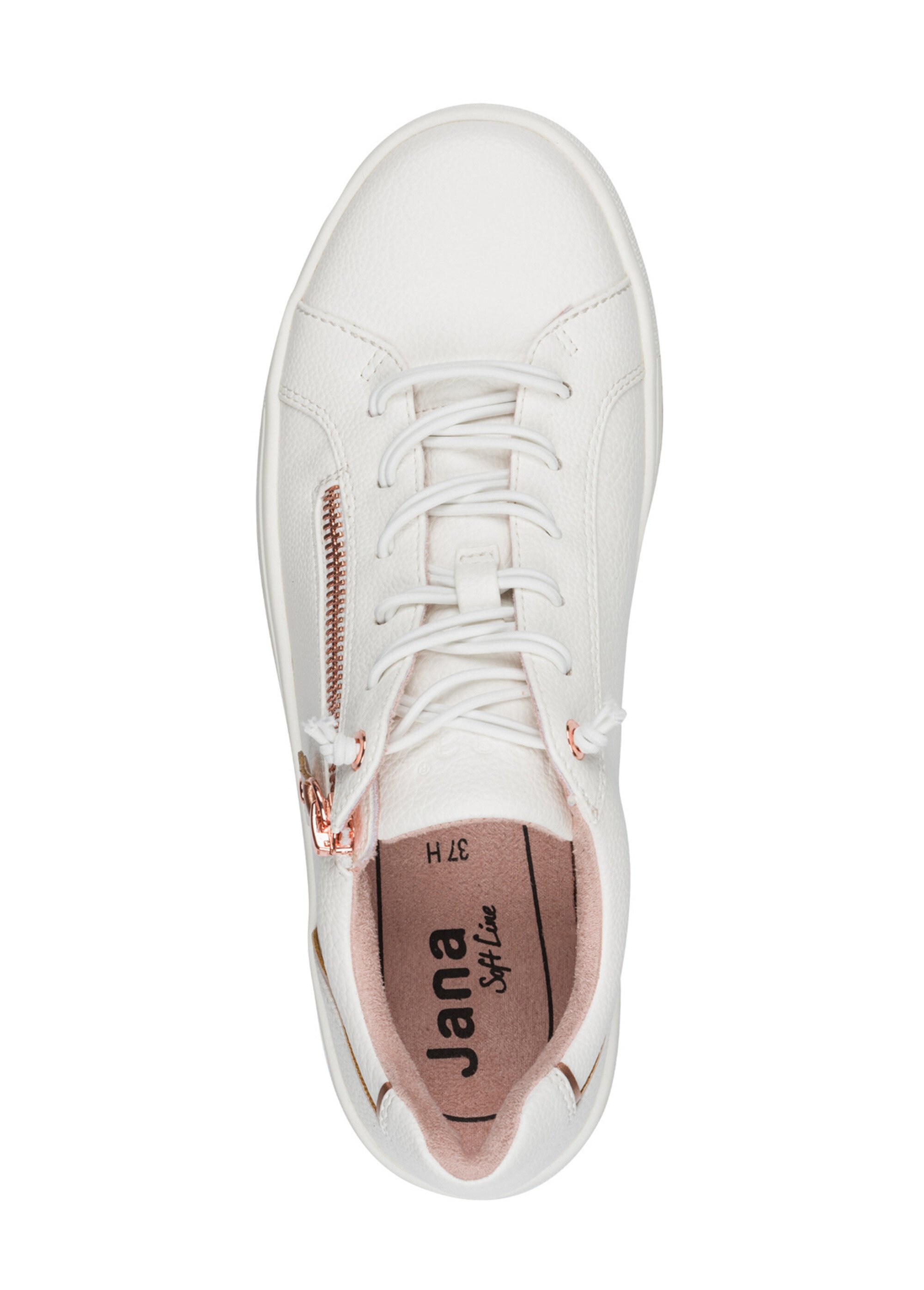 Baskets avec lacets élastiqués et zips Femme Blanc JAN82366042 OV1