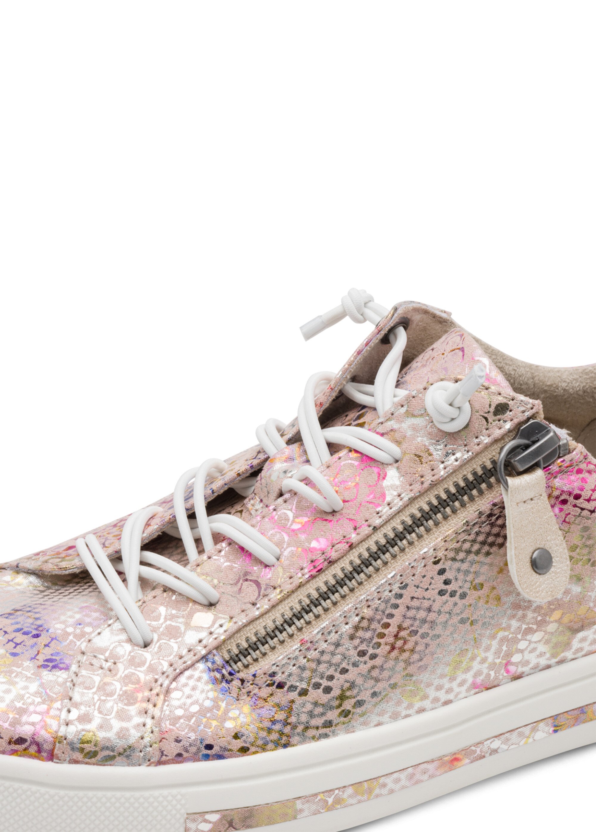Baskets fleuries lacets élastiqués + zips