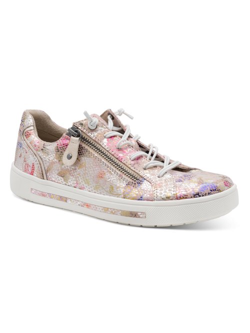 Baskets fleuries lacets élastiqués + zips Femme FLEURS JAN82366142 FA1