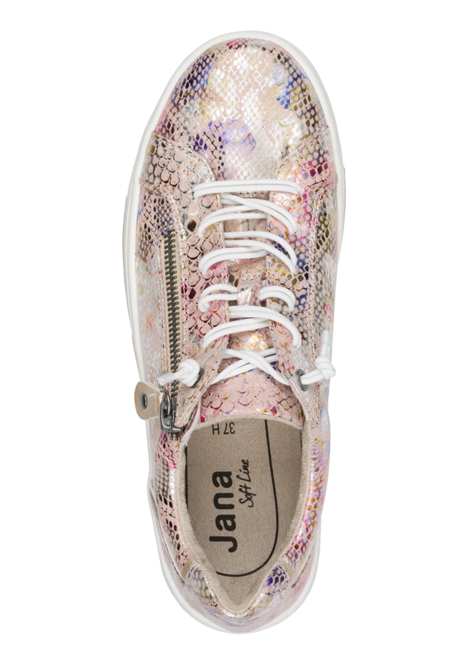 Baskets fleuries lacets élastiqués + zips Femme FLEURS JAN82366142 OV1