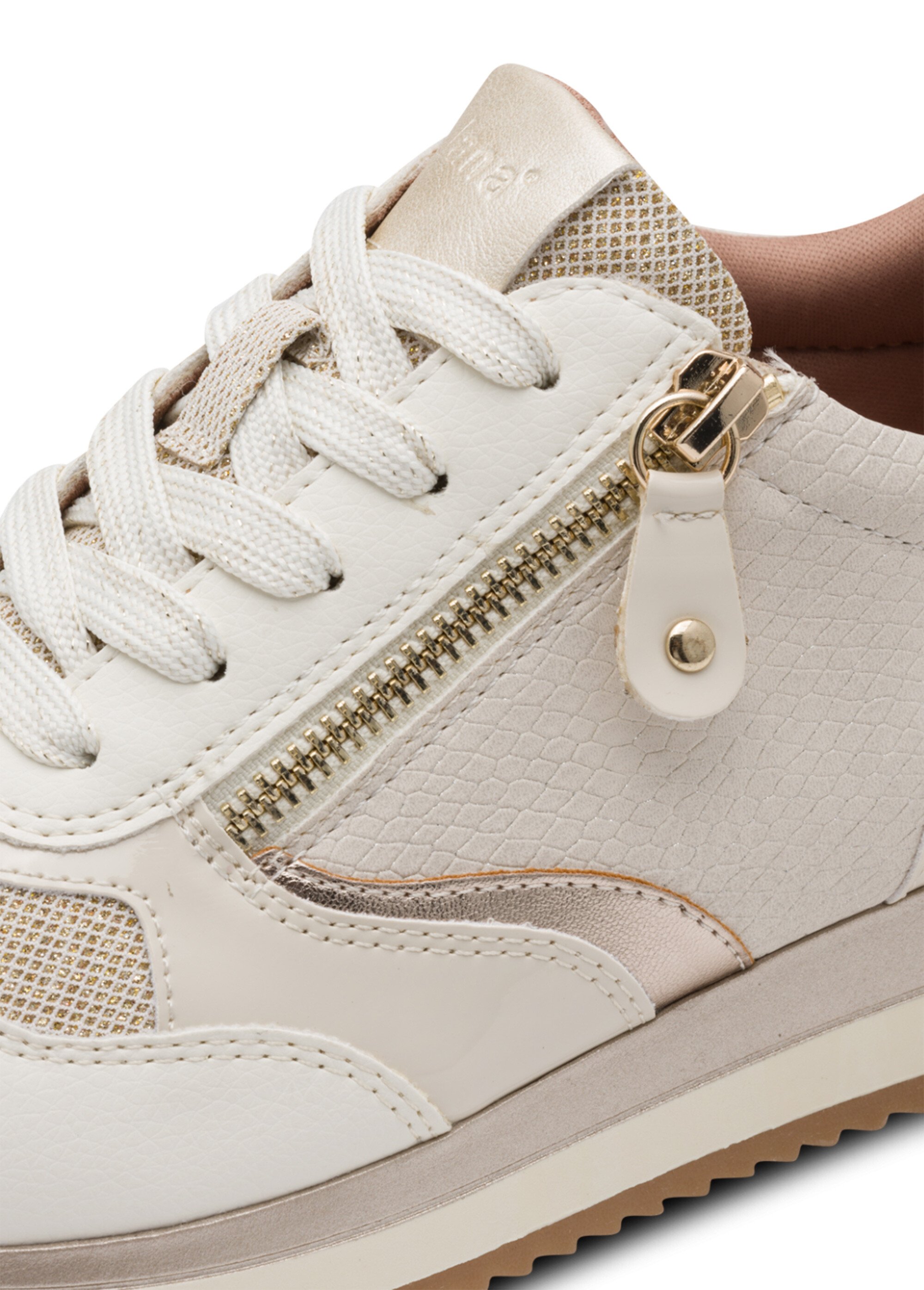 Baskets multimatières semelle compensée Femme Beige JAN82377443 DE1