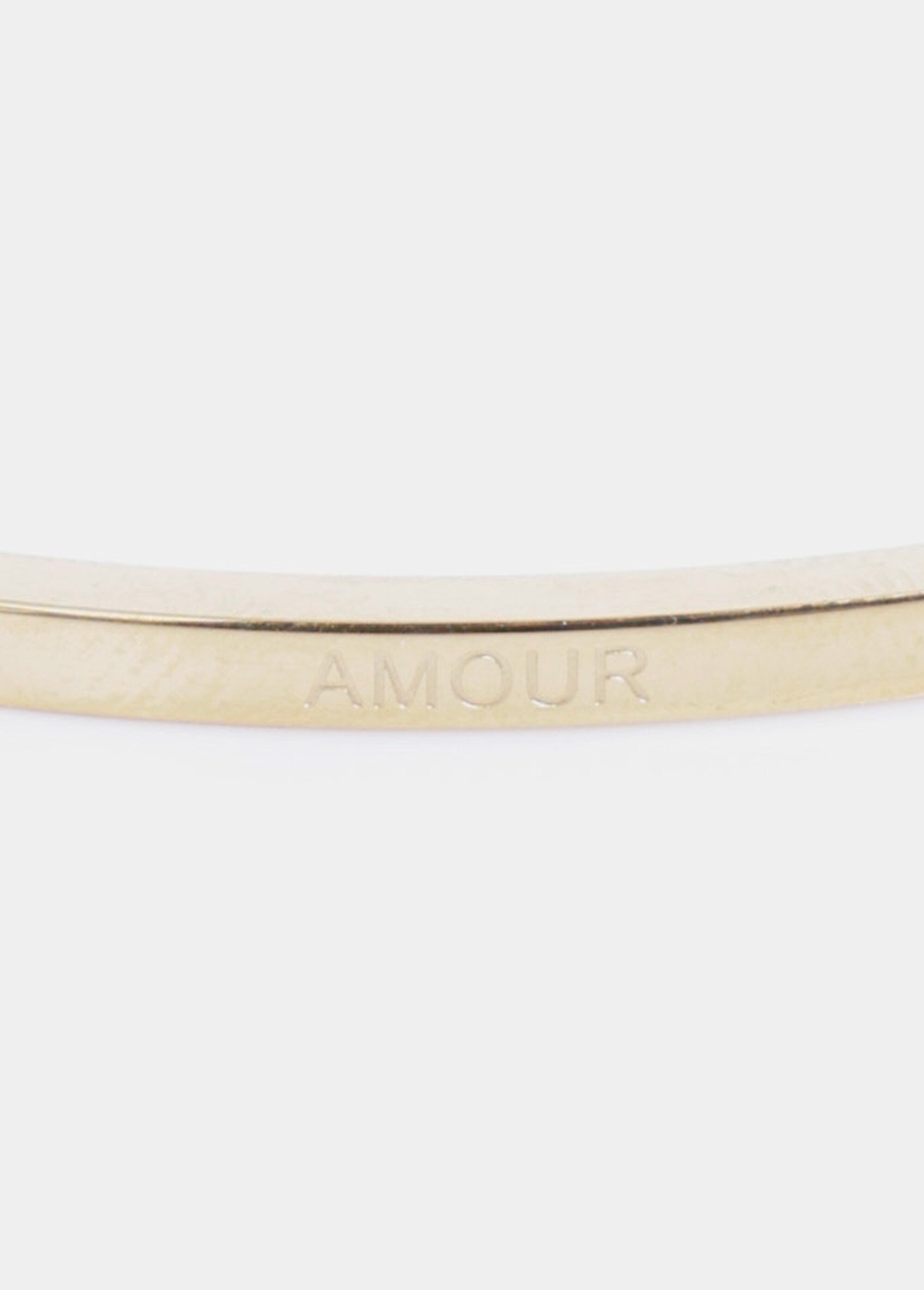 Bracelet maille carrée, perle tube Amour Doré AE-BRA812258 DE1