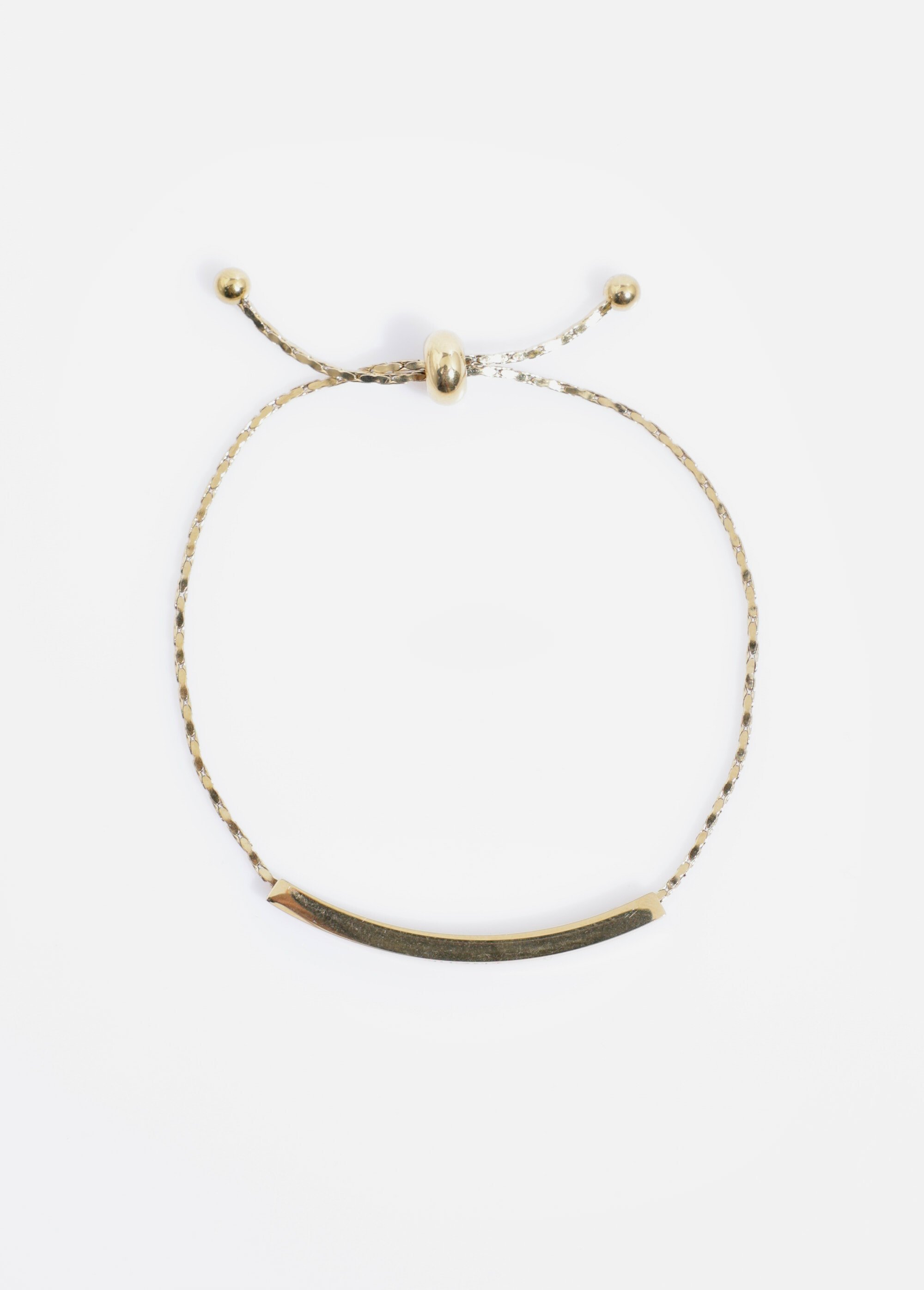 Bracelet maille carrée, perle tube Amour Doré AE-BRA812258 DE2