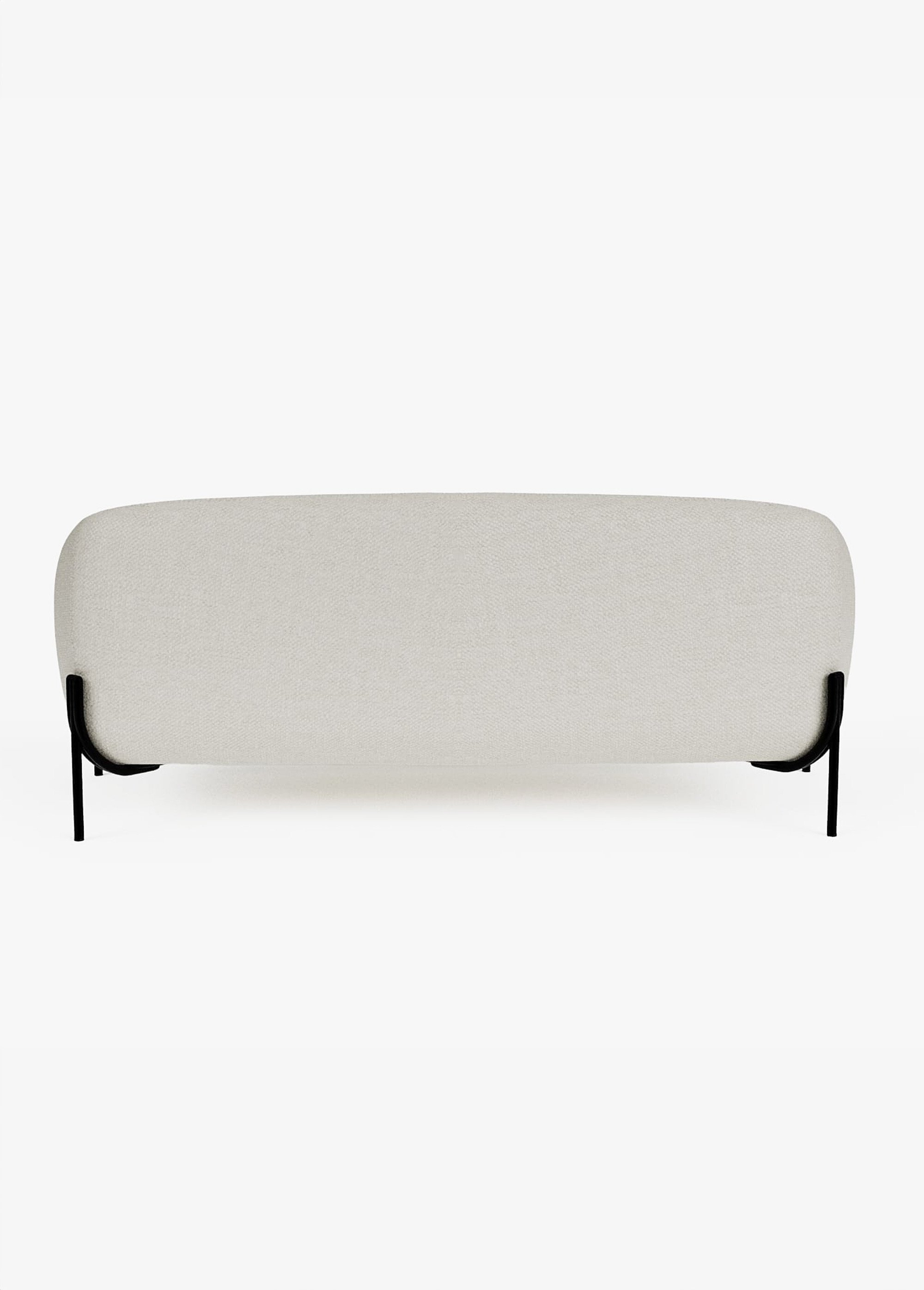 Canapé design avec piètement métal CHENILLE BLANC POT-JOYCE DO1
