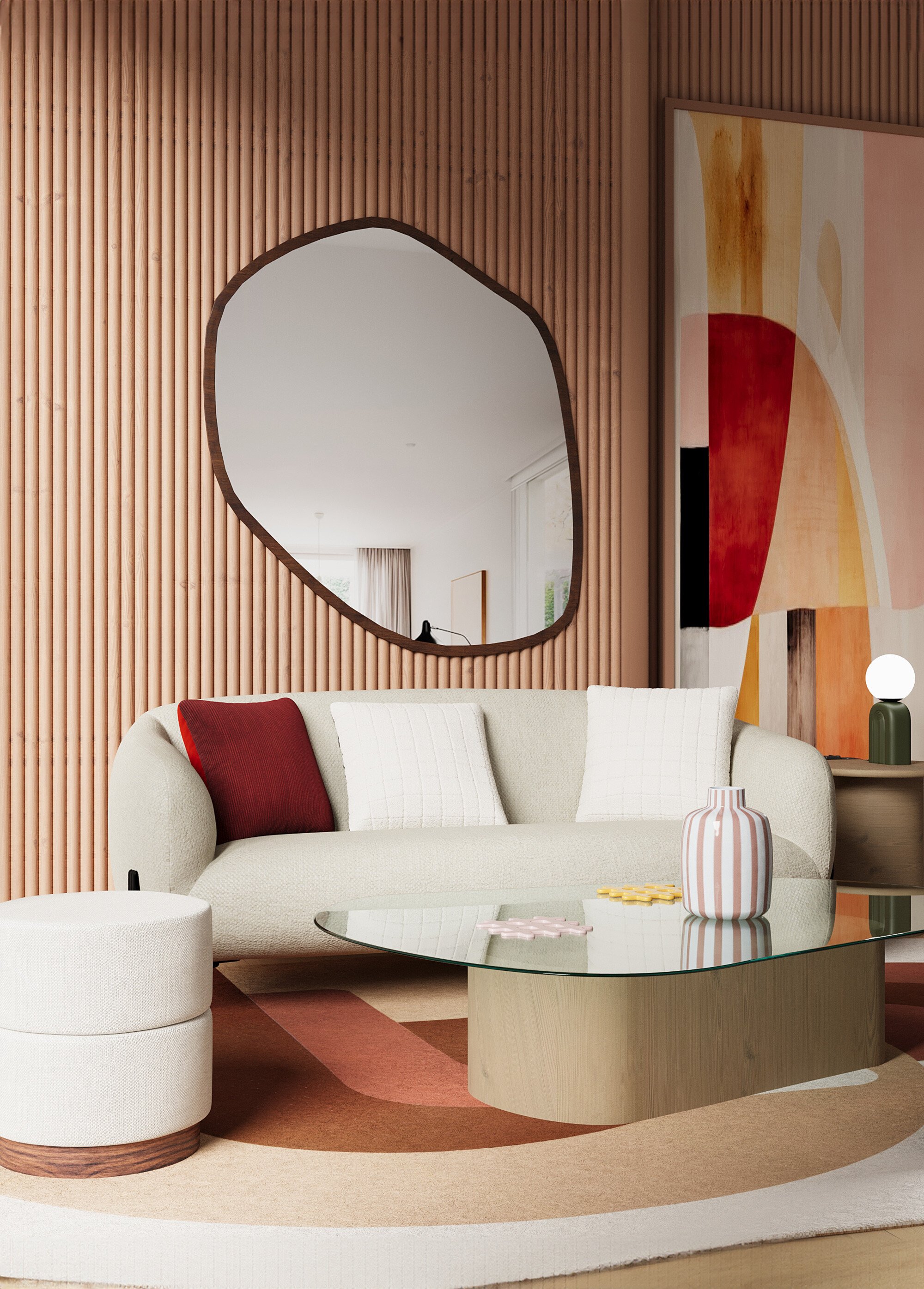 Canapé design avec piètement métal CHENILLE BLANC POT-JOYCE SF1