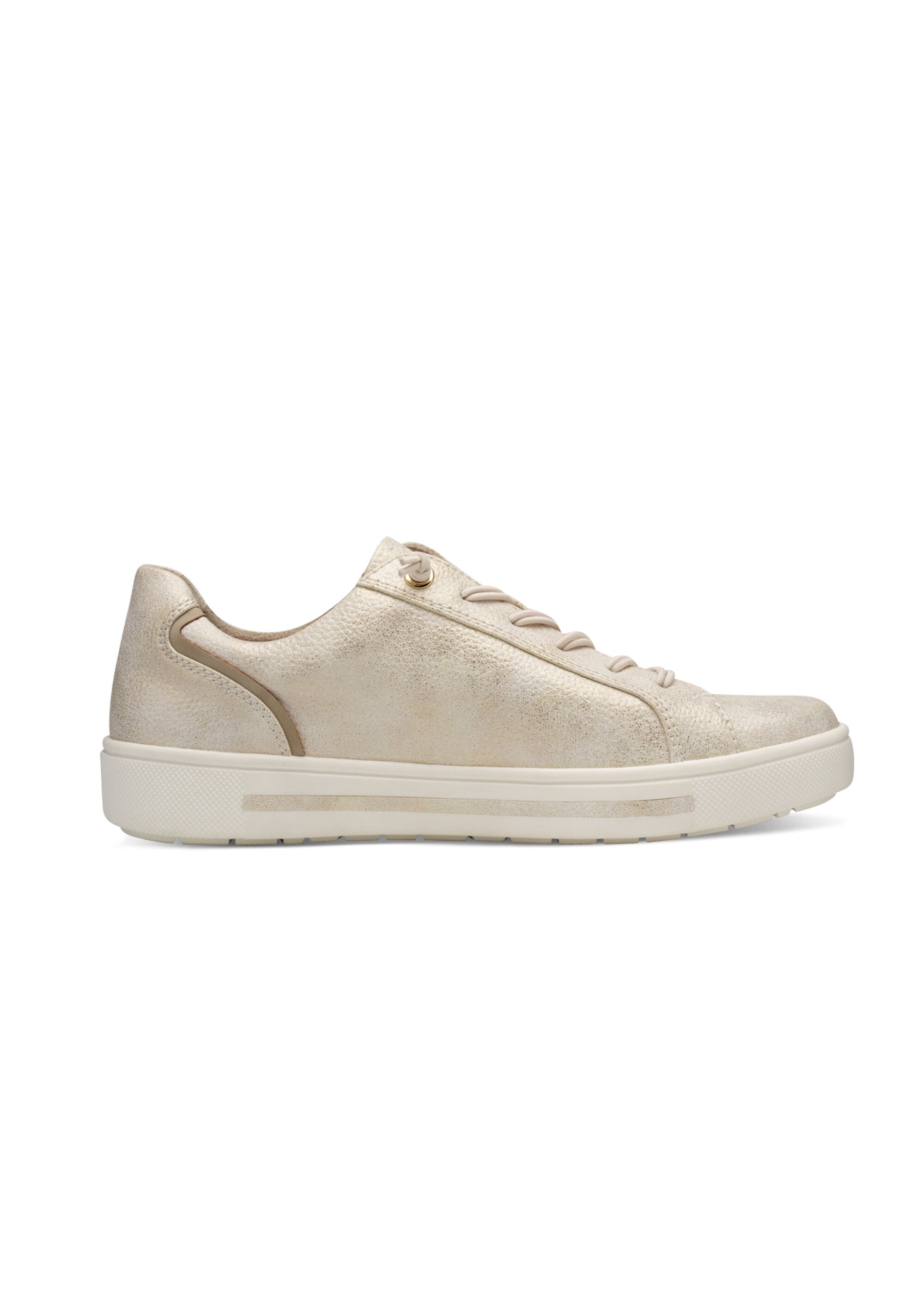 Baskets avec lacets élastiqués et zips Femme Doré JAN82366042 DR1