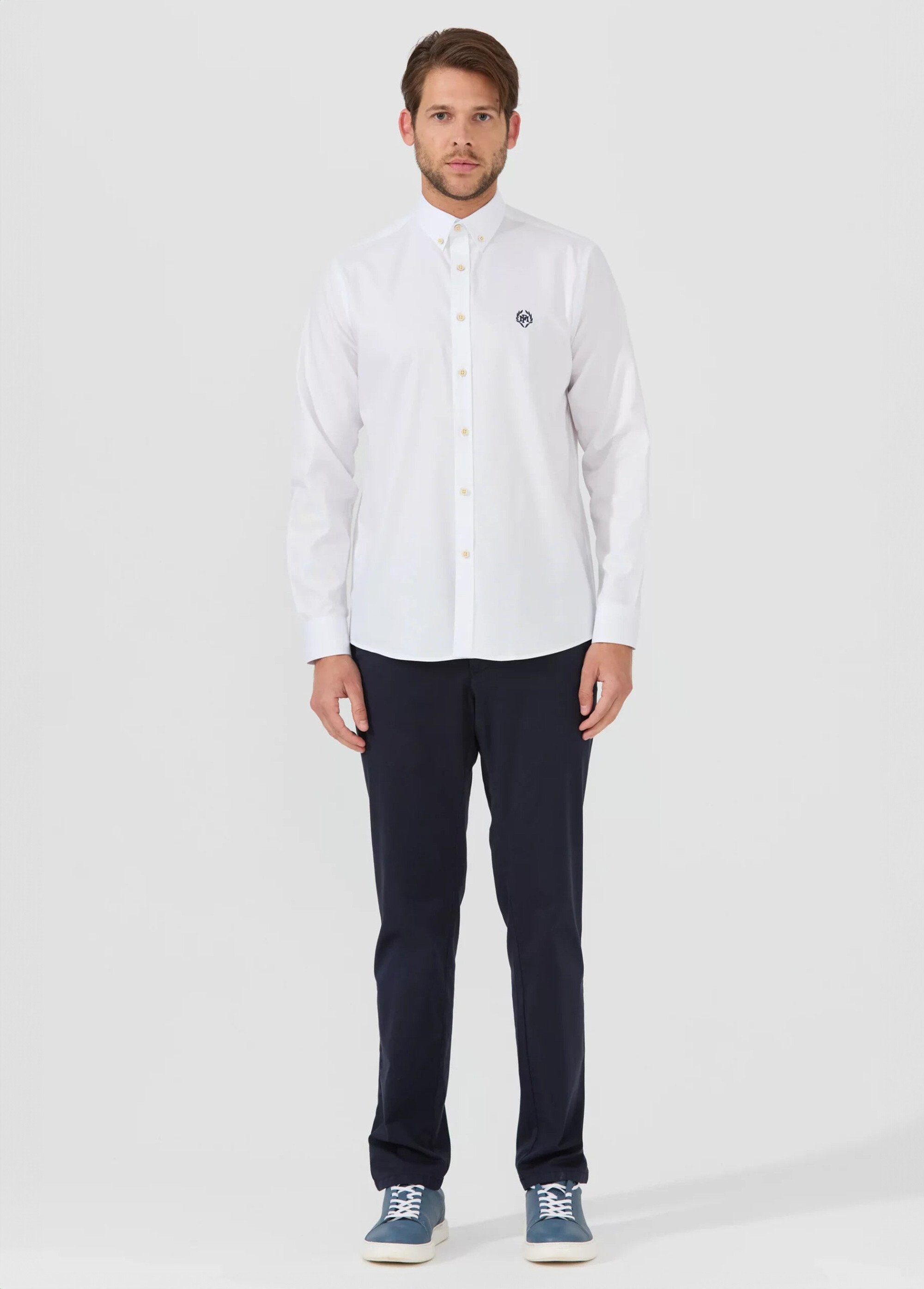 Chemise chic avec col américain Homme Blanc MFKCYRIL SF1
