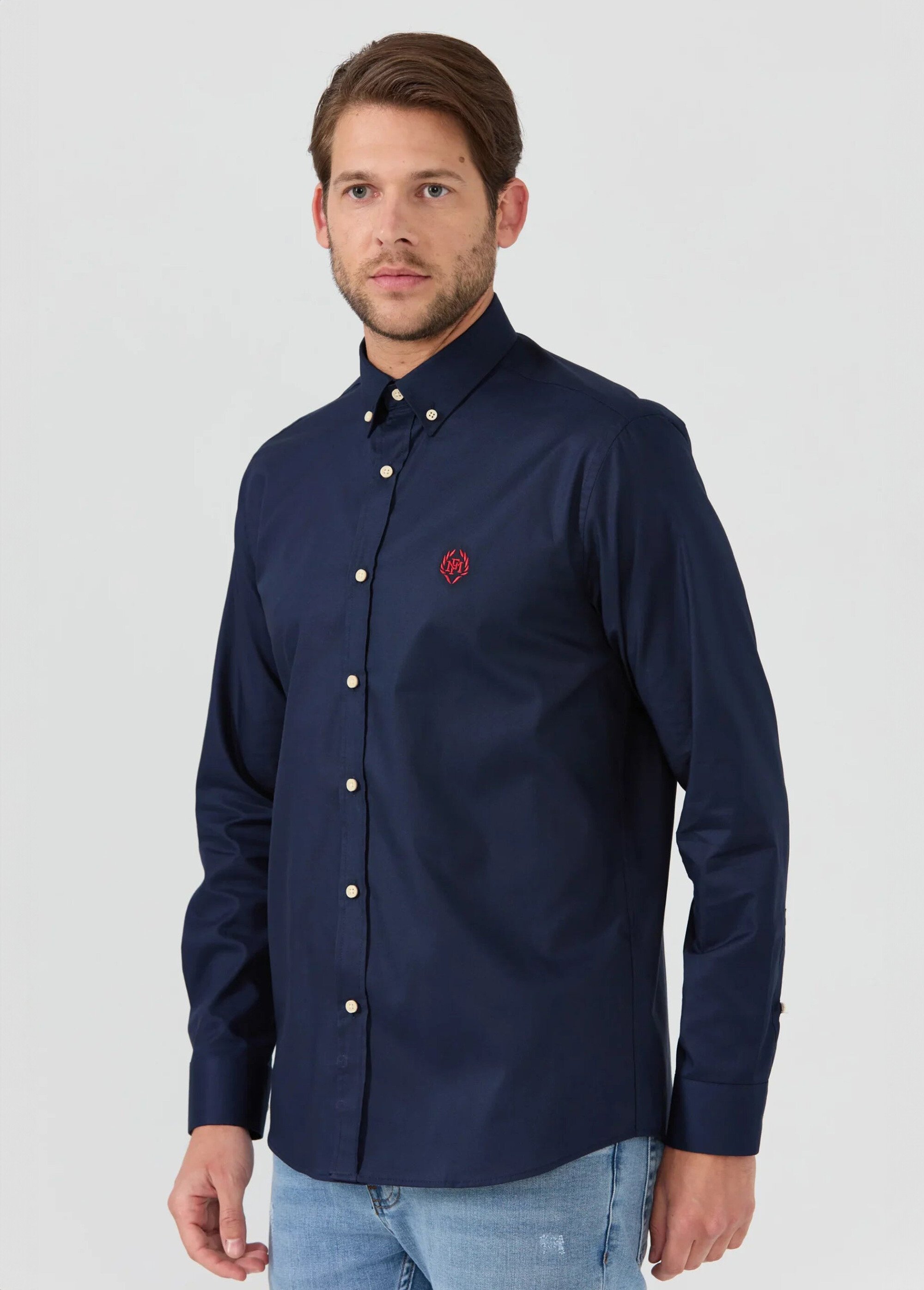 Chemise chic avec col américain Homme Bleu MFKCYRIL DR1