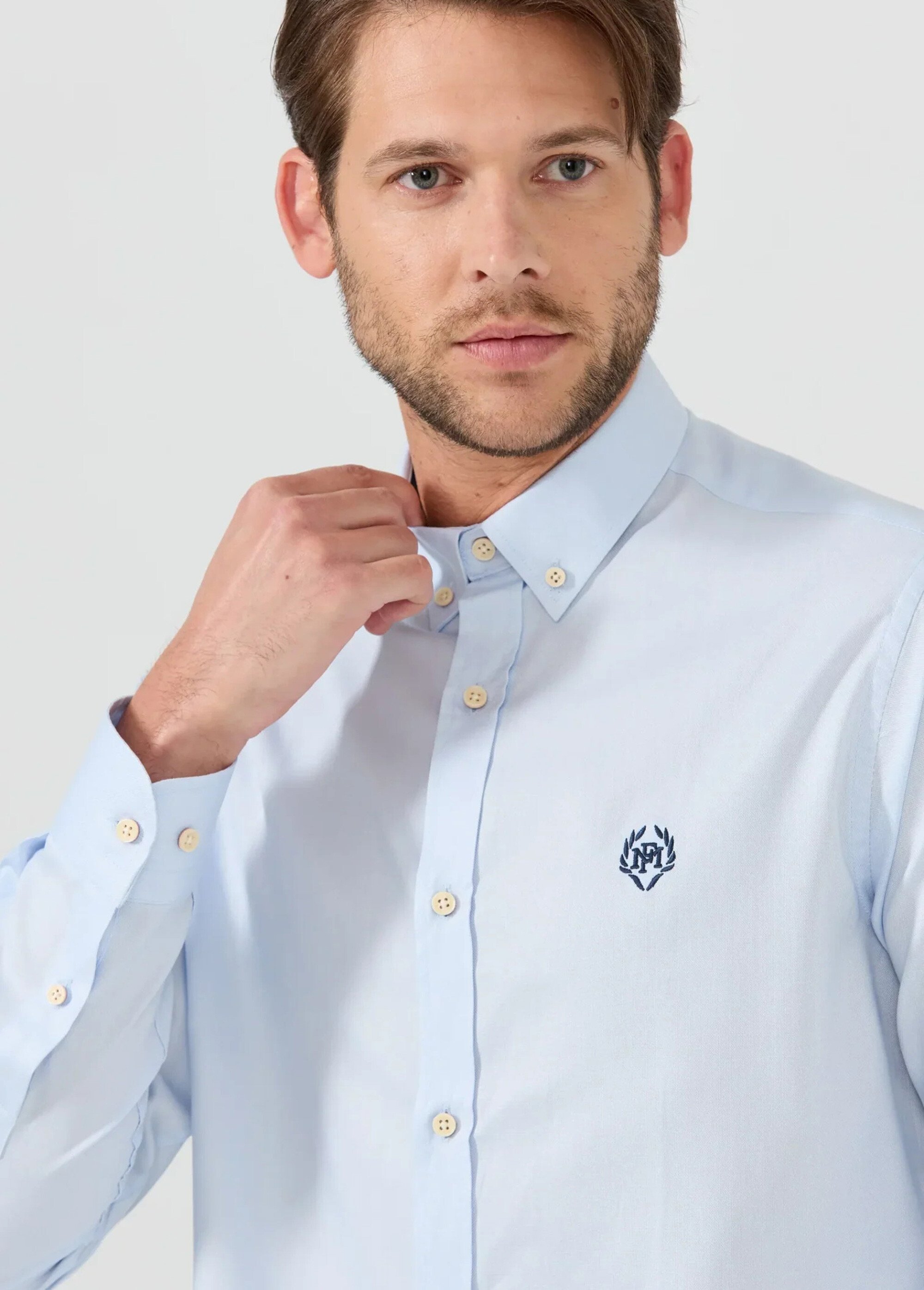 Chemise chic avec col américain Homme Bleu MFKCYRIL DE1