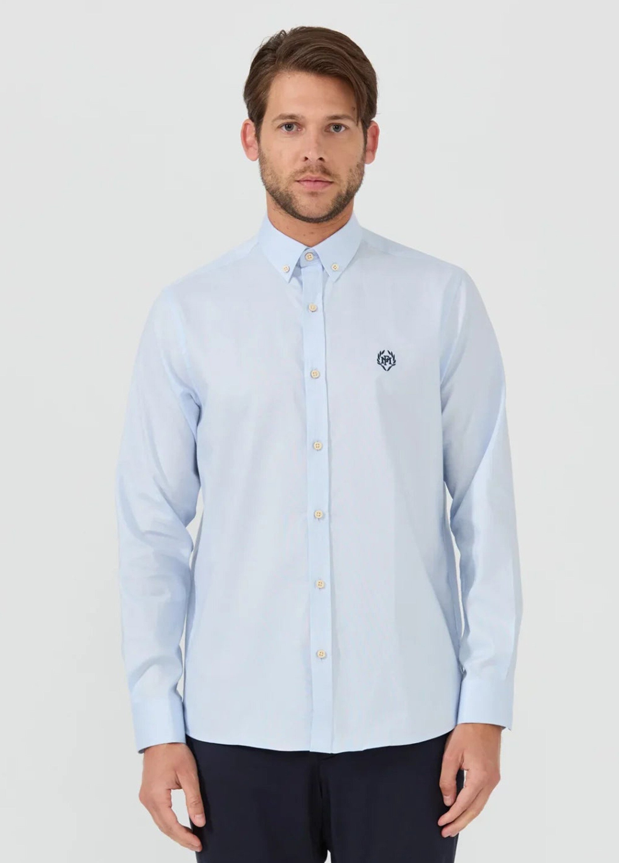 Chemise chic avec col américain Homme Bleu MFKCYRIL FA1