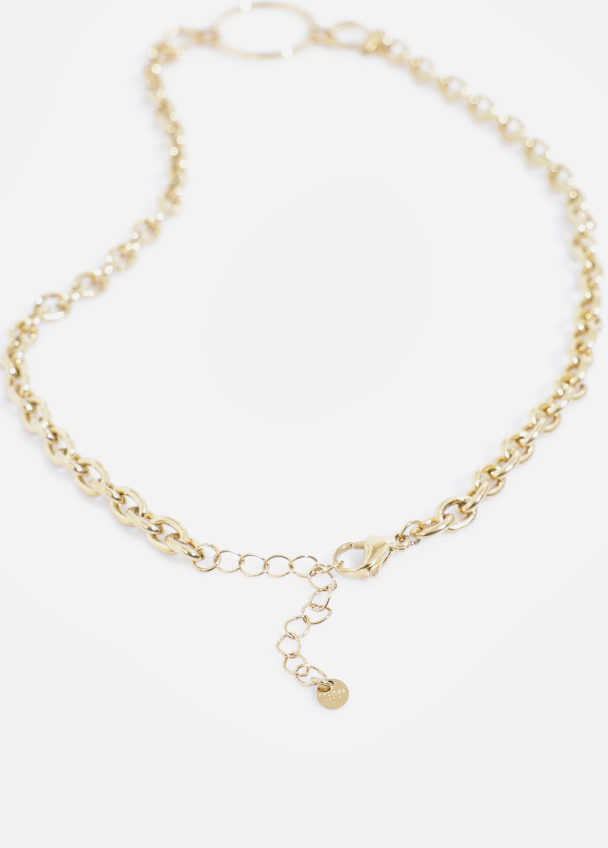 Collier acier inoxydable détail manilles Doré AE-CO812206 DE2