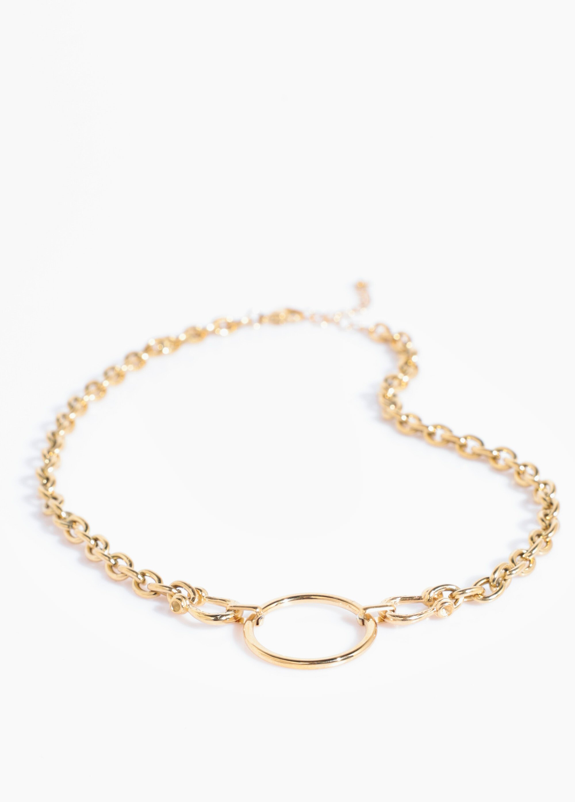 Collier acier inoxydable détail manilles Doré AE-CO812206 FA1