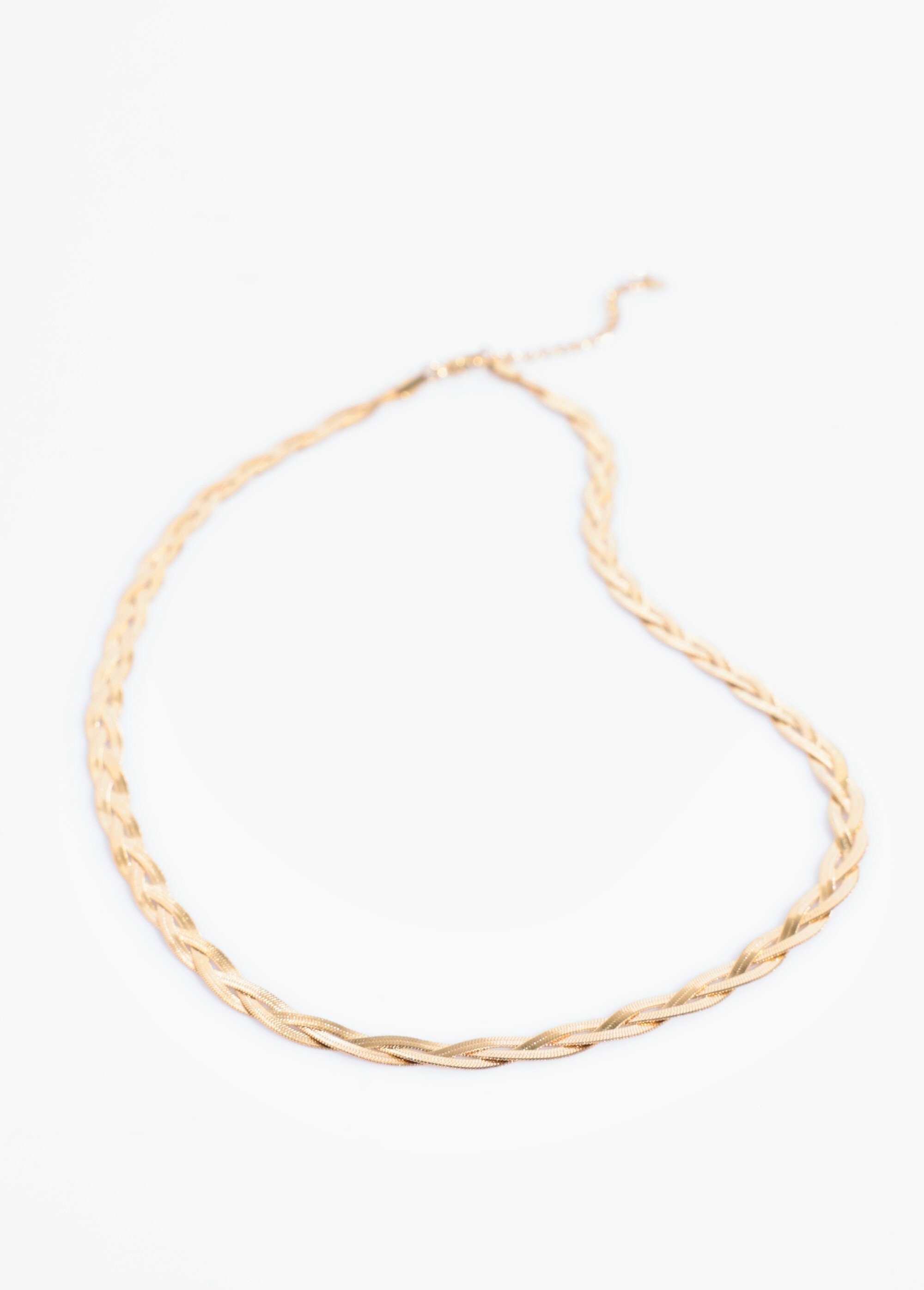 Collier maille serpent tressée acier inoxydable Doré AE-CO811483 DE1