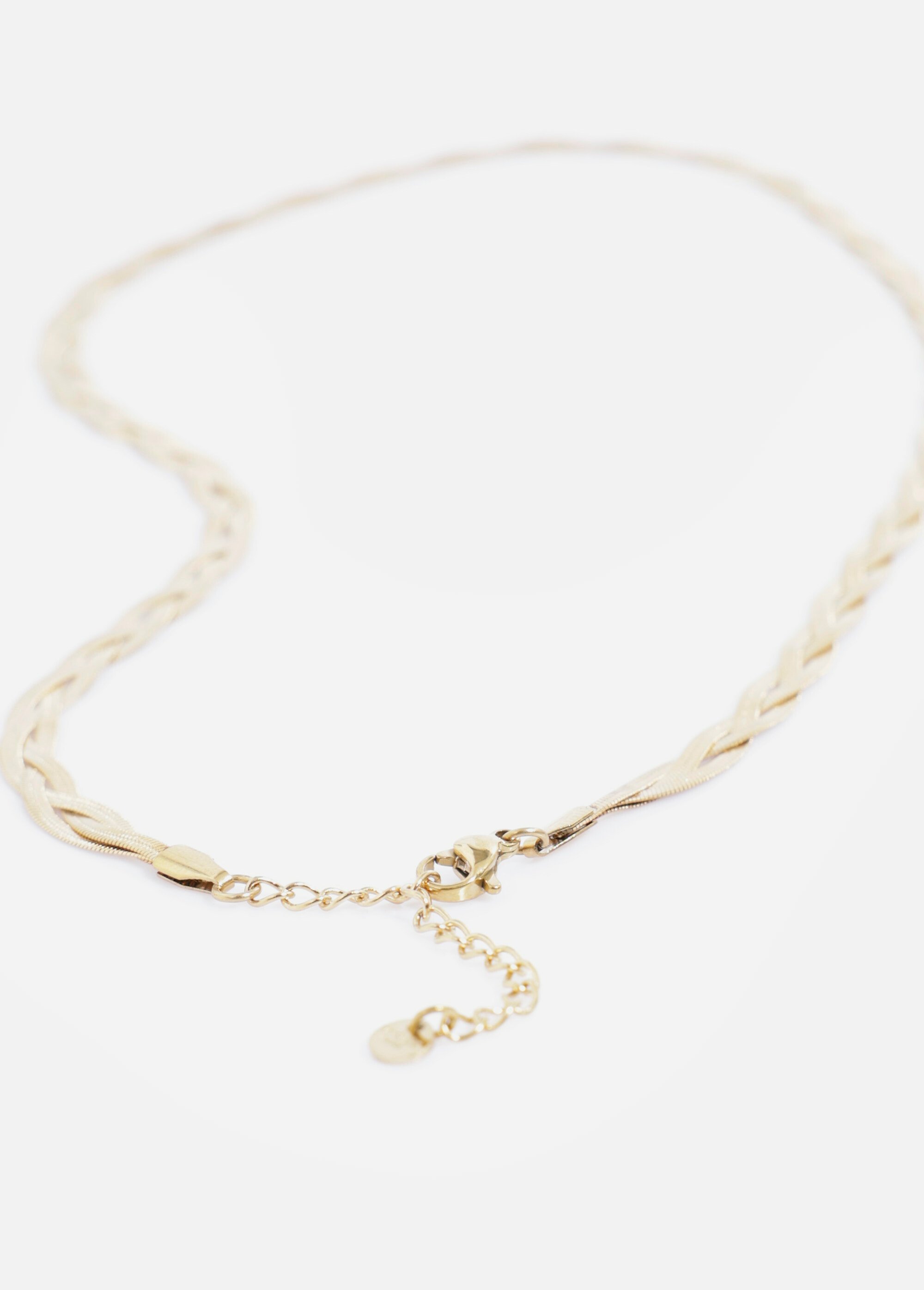 Collier maille serpent tressée acier inoxydable Doré AE-CO811483 DE2