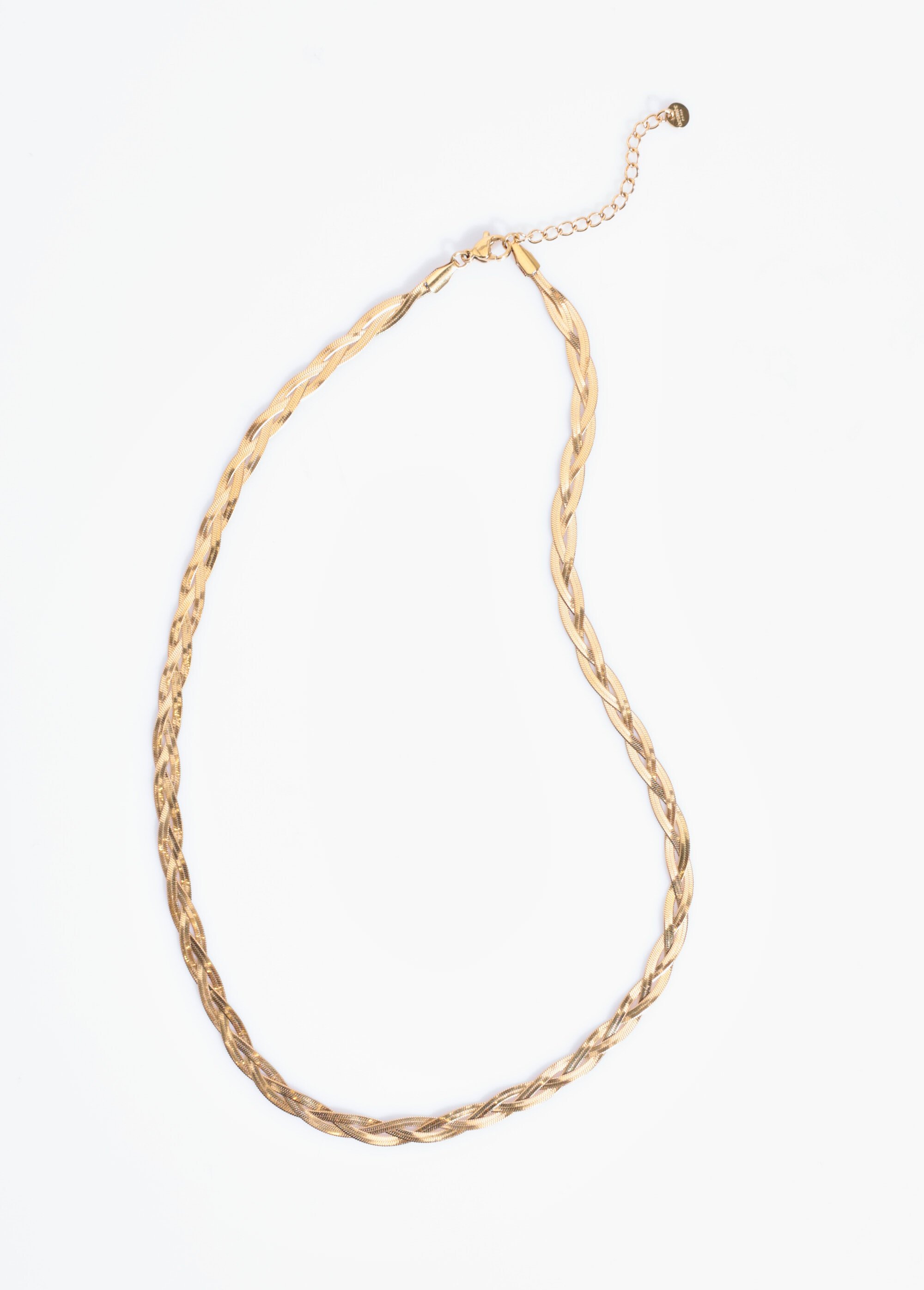 Collier maille serpent tressée acier inoxydable Doré AE-CO811483 FA1