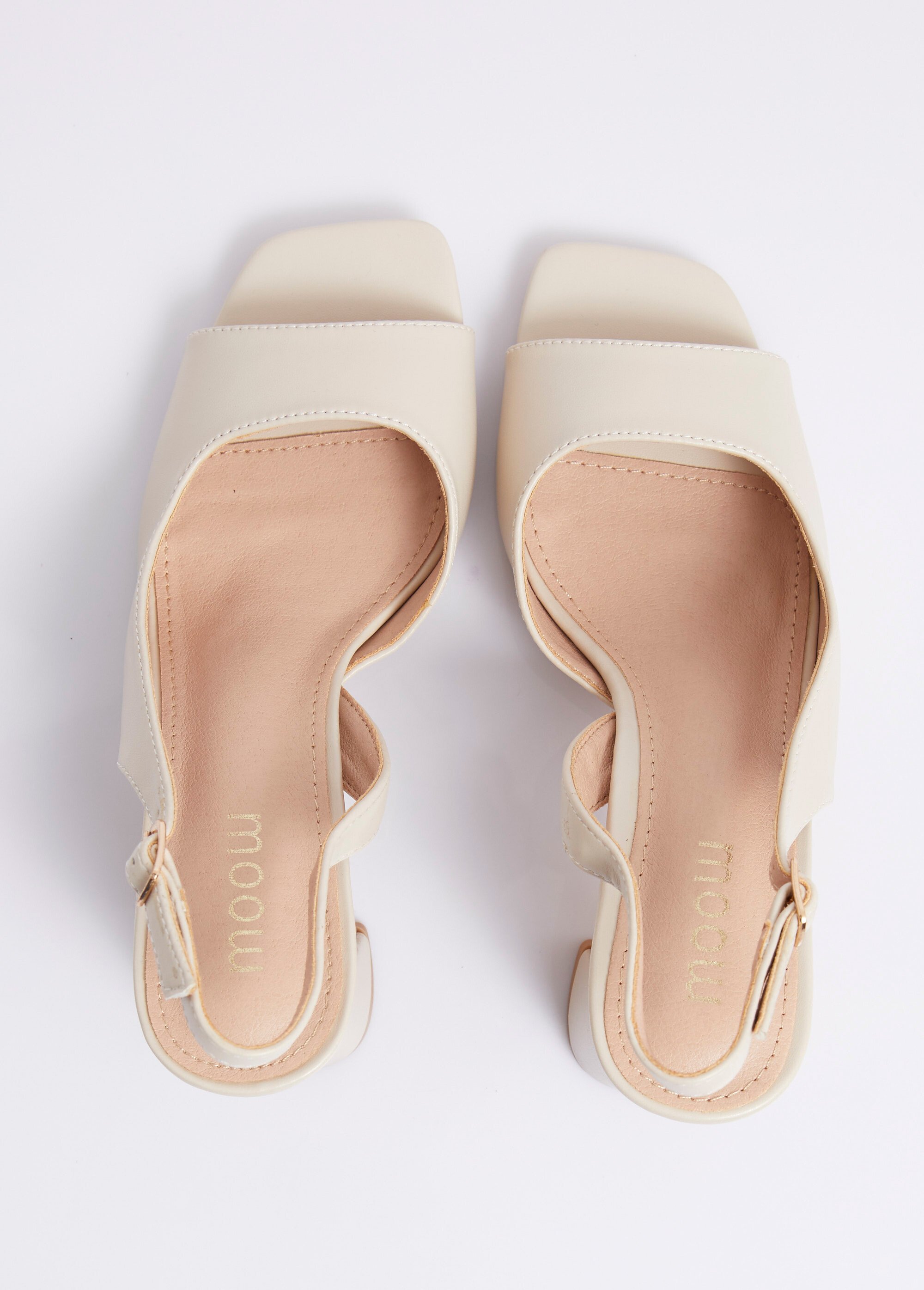 Escarpins bout ouvert, découpe féminine Femme Beige MYSSV5043 OV1