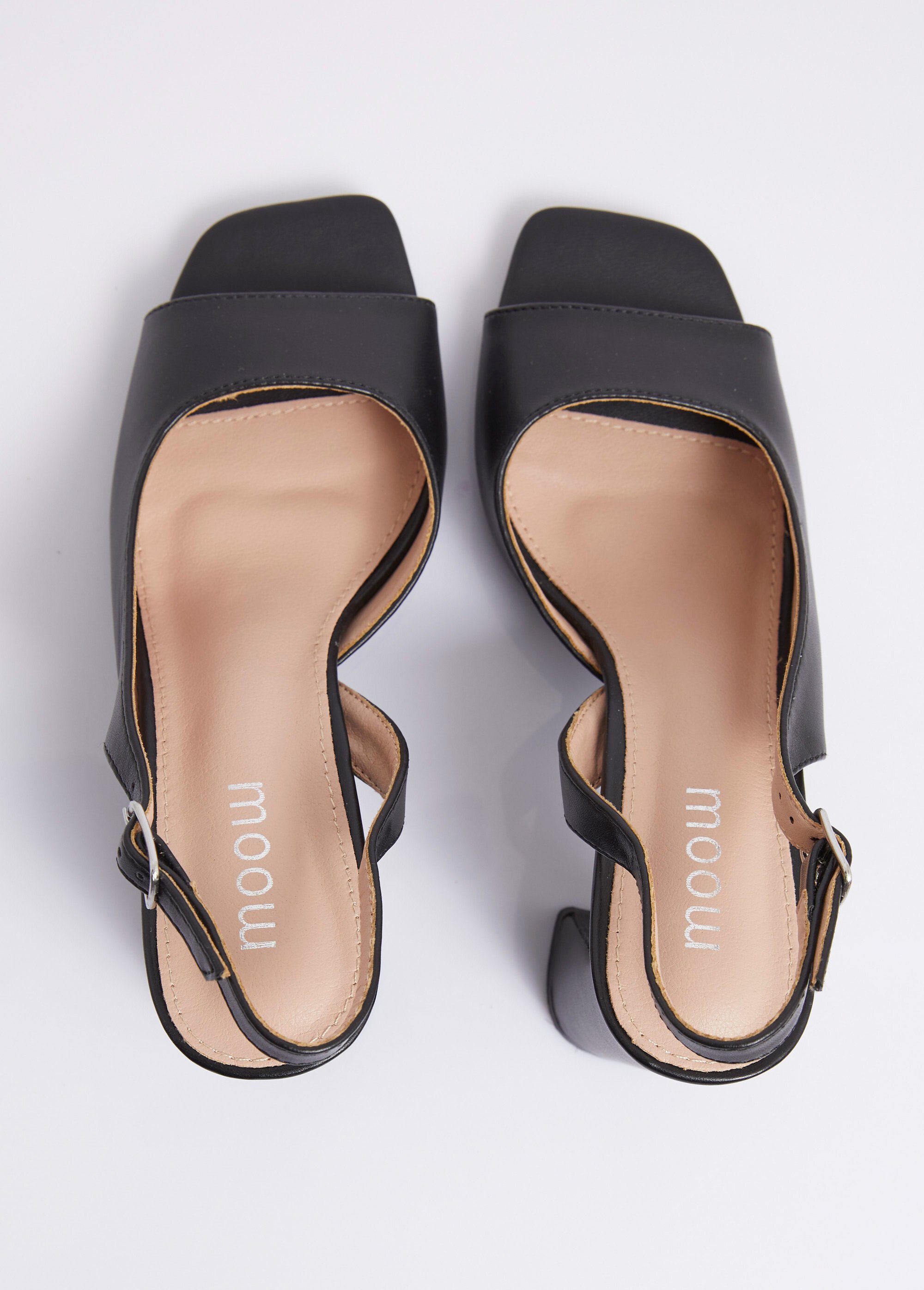 Escarpins bout ouvert, découpe féminine Femme Noir MYSSV5043 OV1