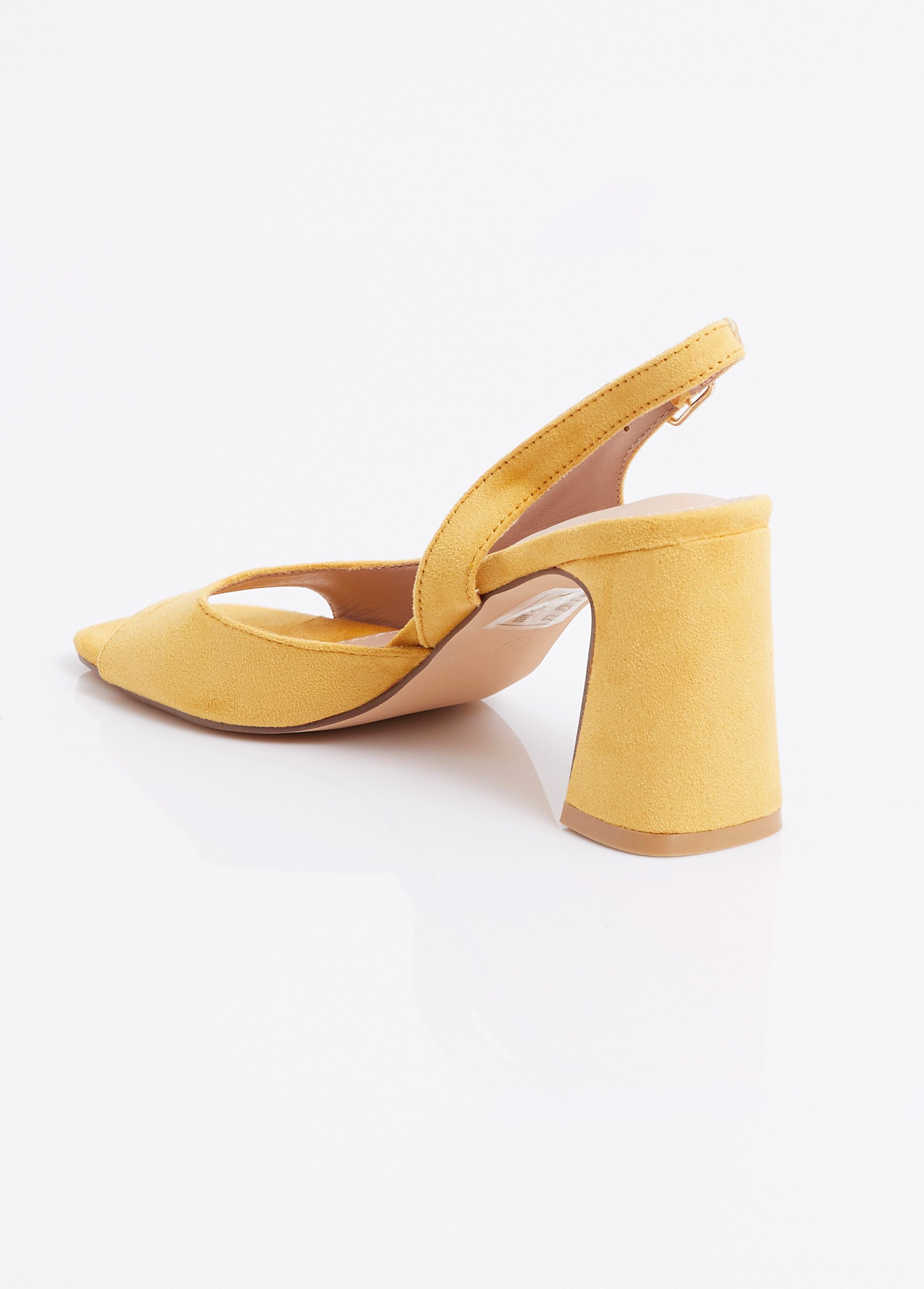 Escarpins bout ouvert, découpe féminine Femme JAUNE VELOUR MYSSV5043 DO1