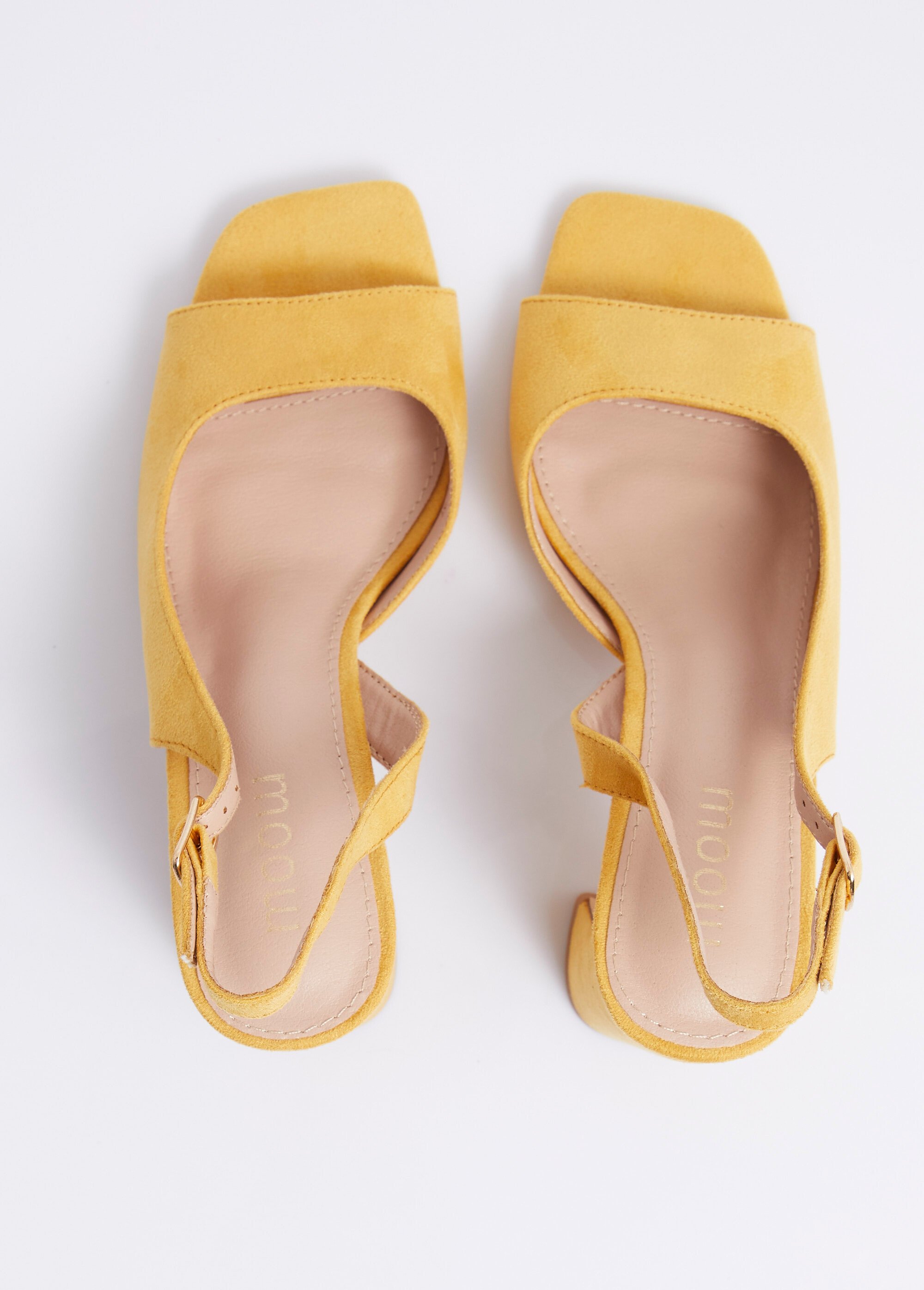 Escarpins bout ouvert, découpe féminine Femme JAUNE VELOUR MYSSV5043 OV1