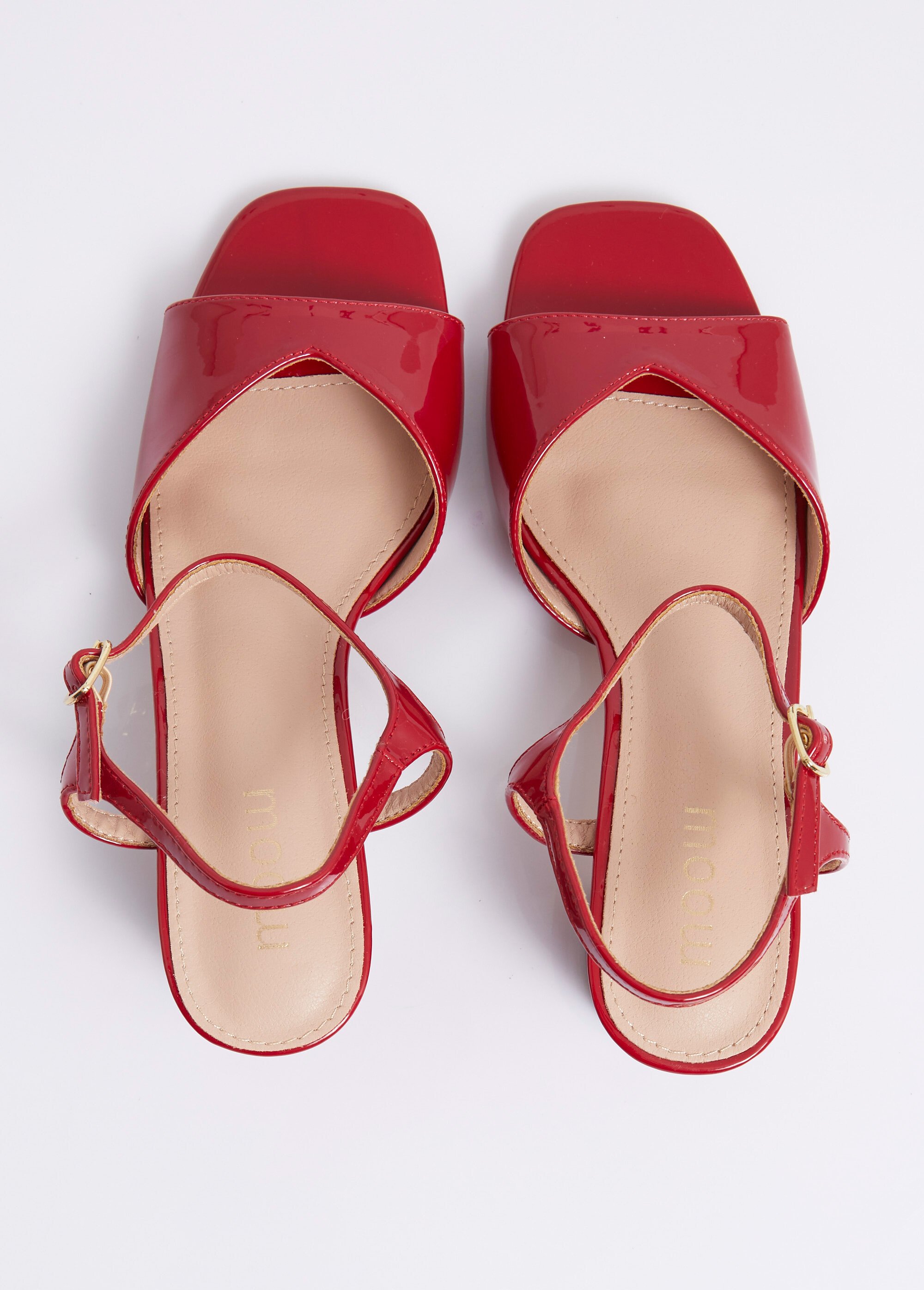 Escarpins vernis bout ouvert fantaisie Femme Rouge MYSSV5042 OV1