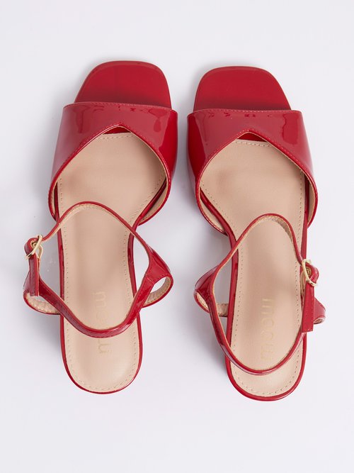 Escarpins vernis bout ouvert fantaisie Femme Rouge MYSSV5042 OV1