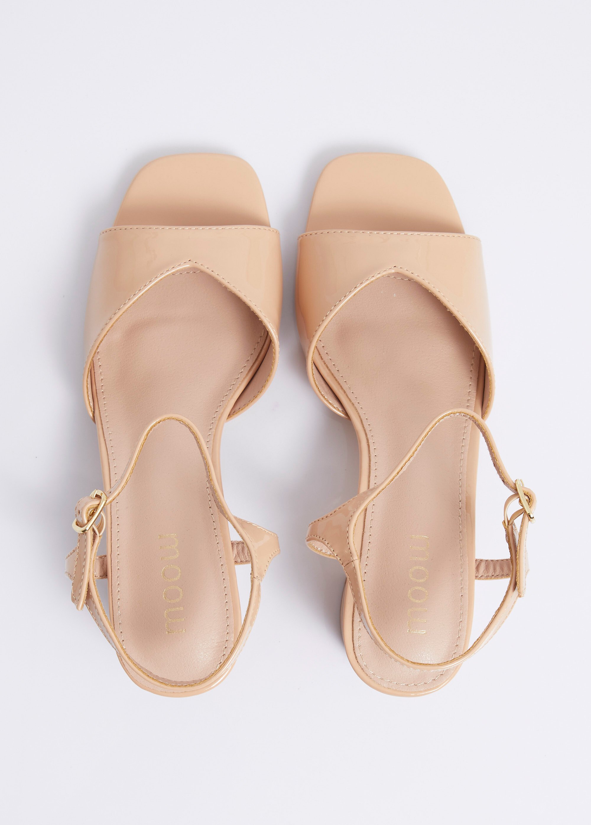 Escarpins vernis bout ouvert fantaisie Femme VERNIS NUDE MYSSV5042 OV1