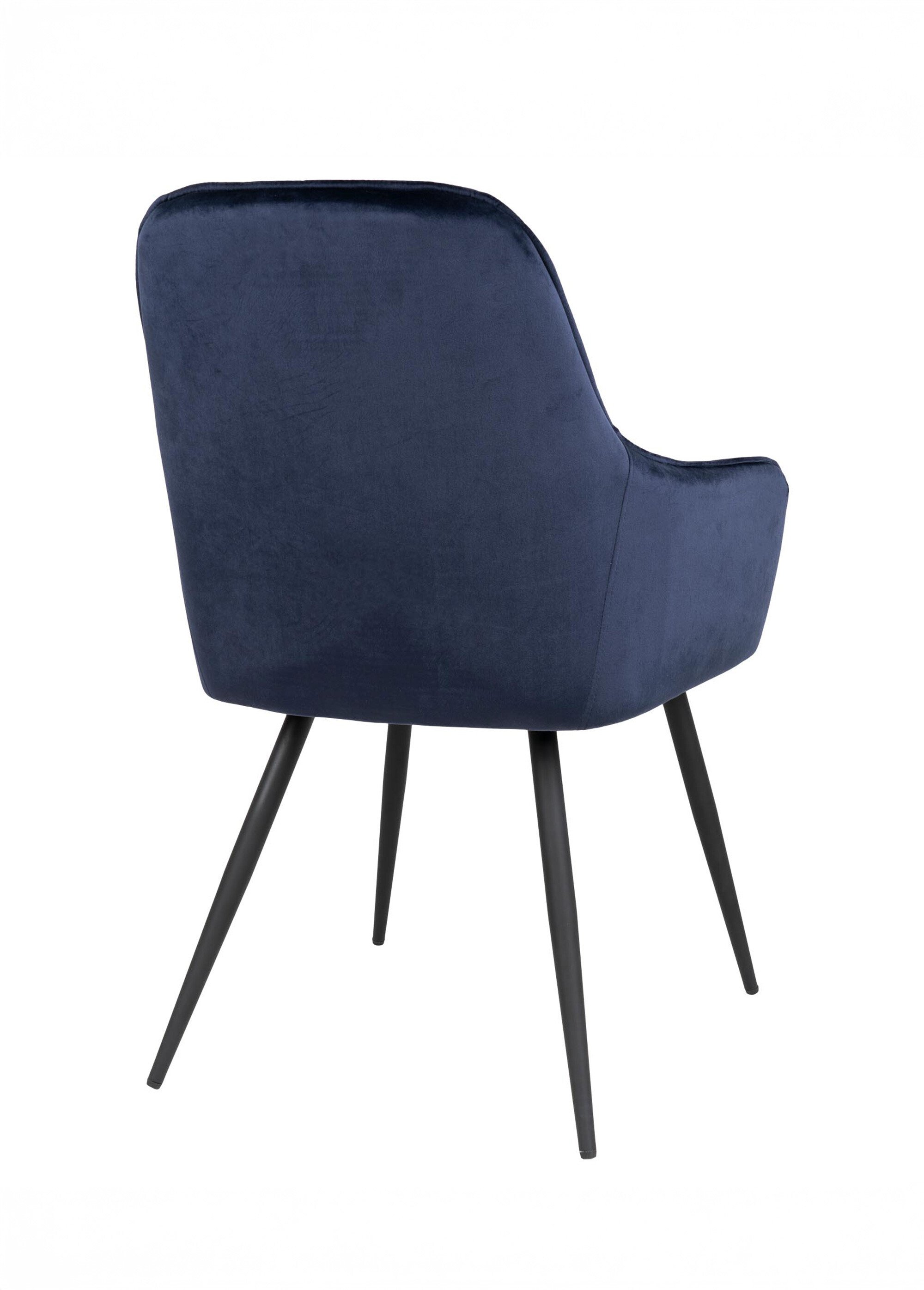 Fauteuil de salle à manger en velours 1B BLEU HN-1001158 DO1